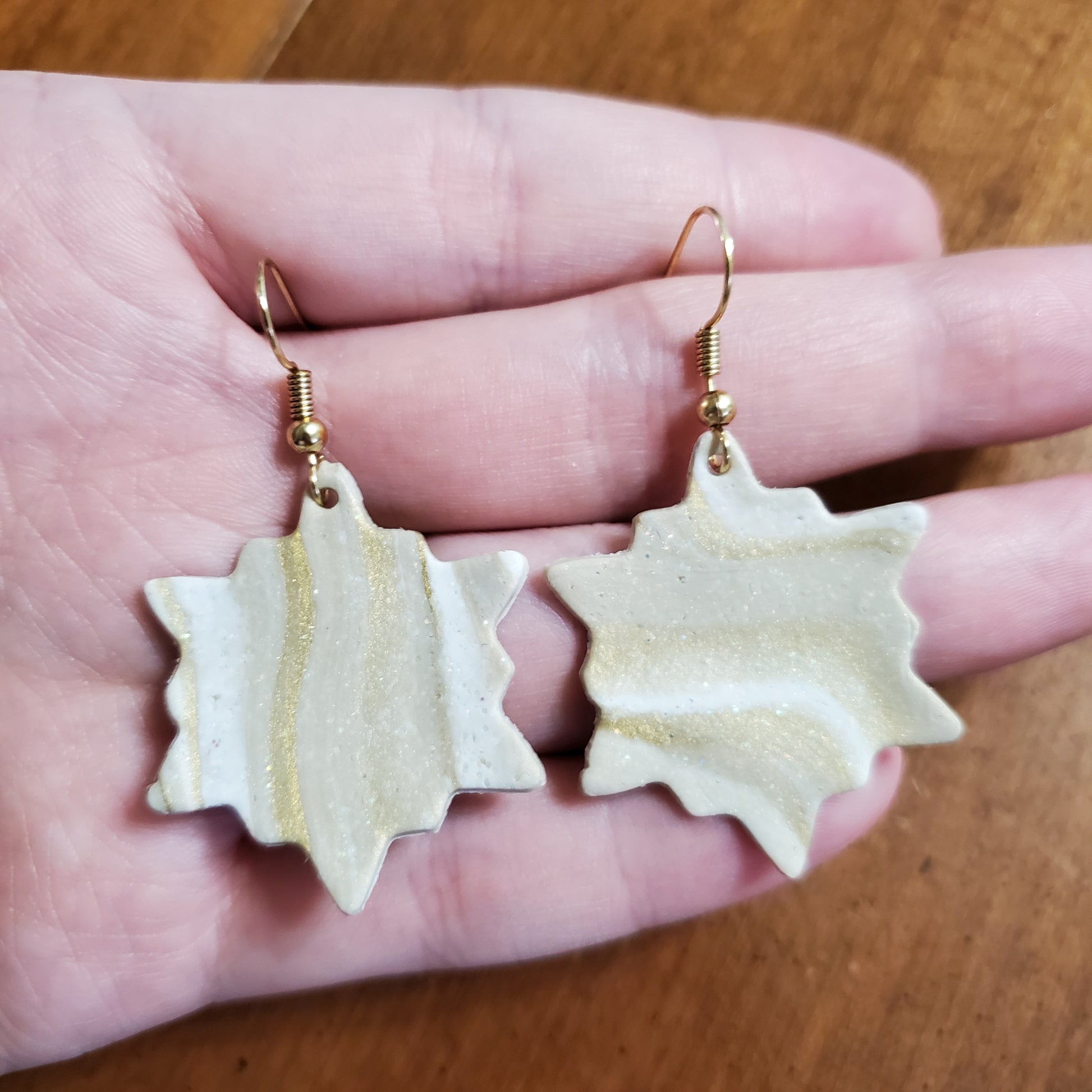 Gold Marbled Snowflakes