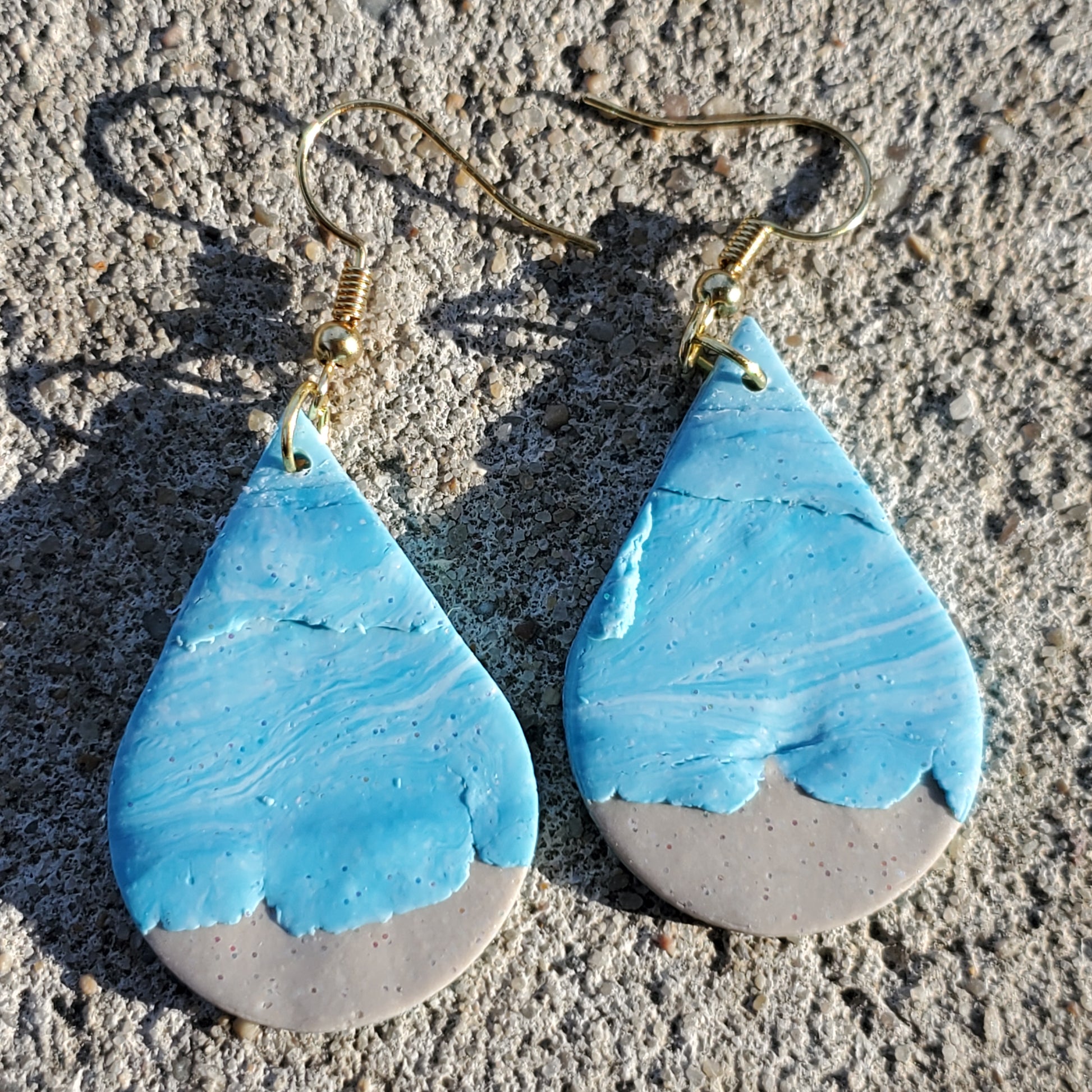 Beach Scene Teardrop Earrings