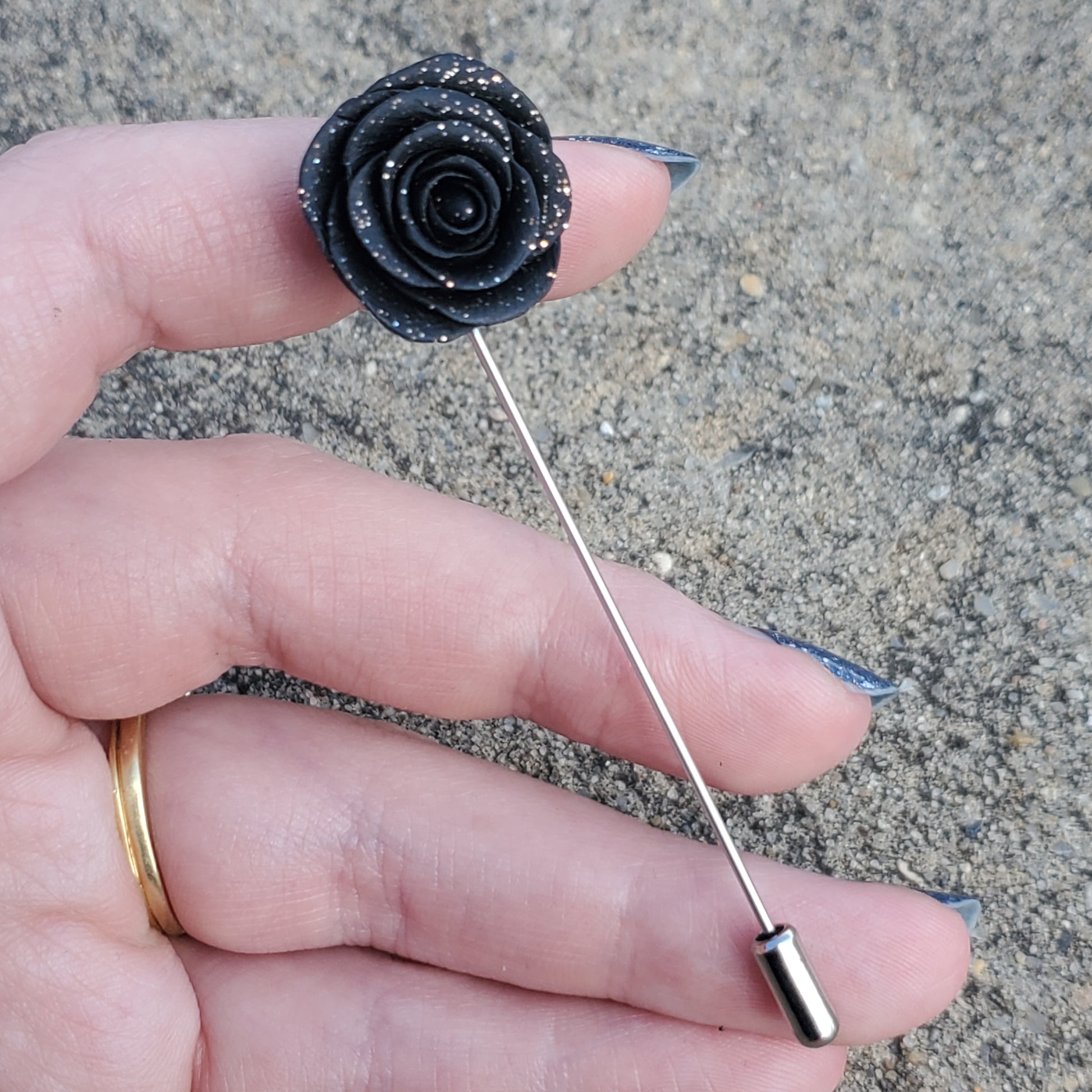 Black Rose Lapel Pin