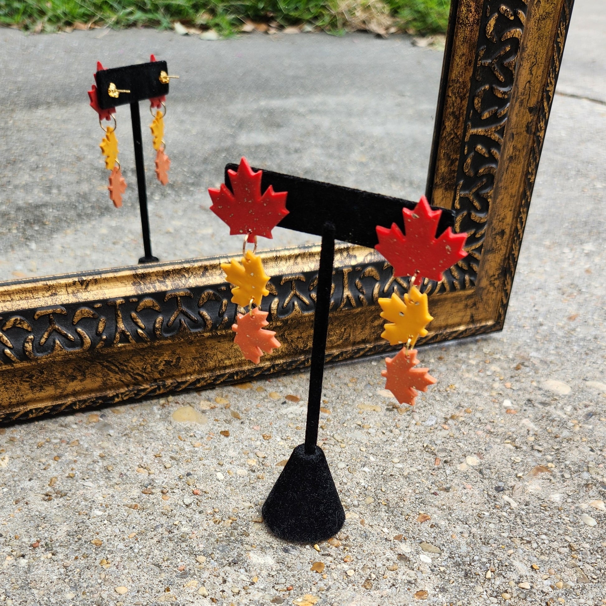 Fall Leaves - Big Red Leaf Stud