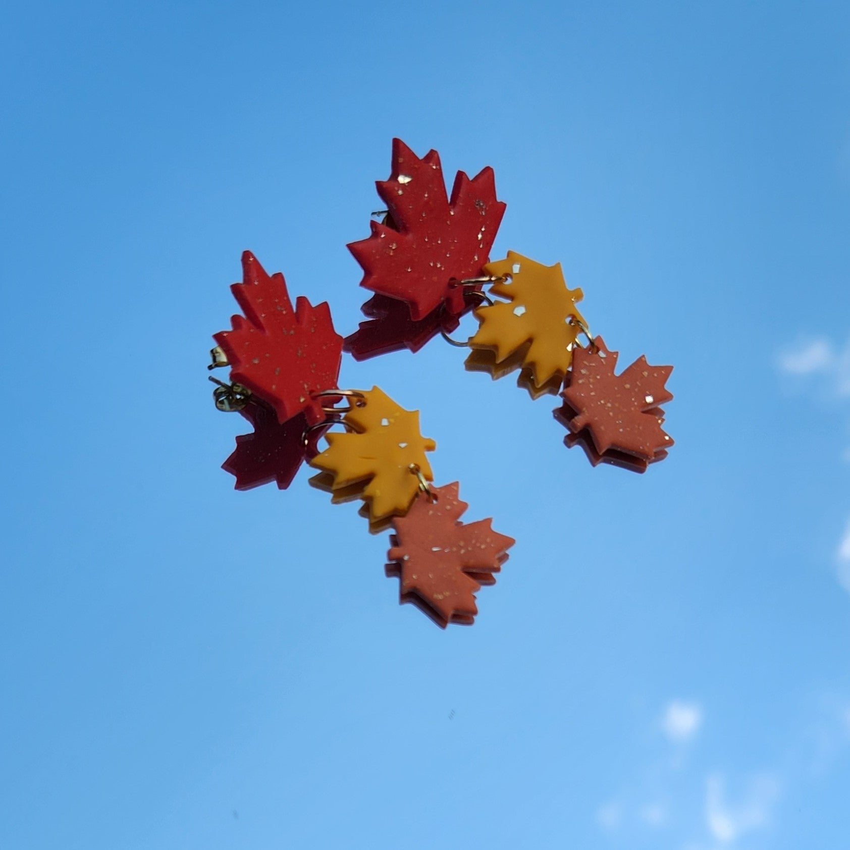 Fall Leaves - Big Red Leaf Stud
