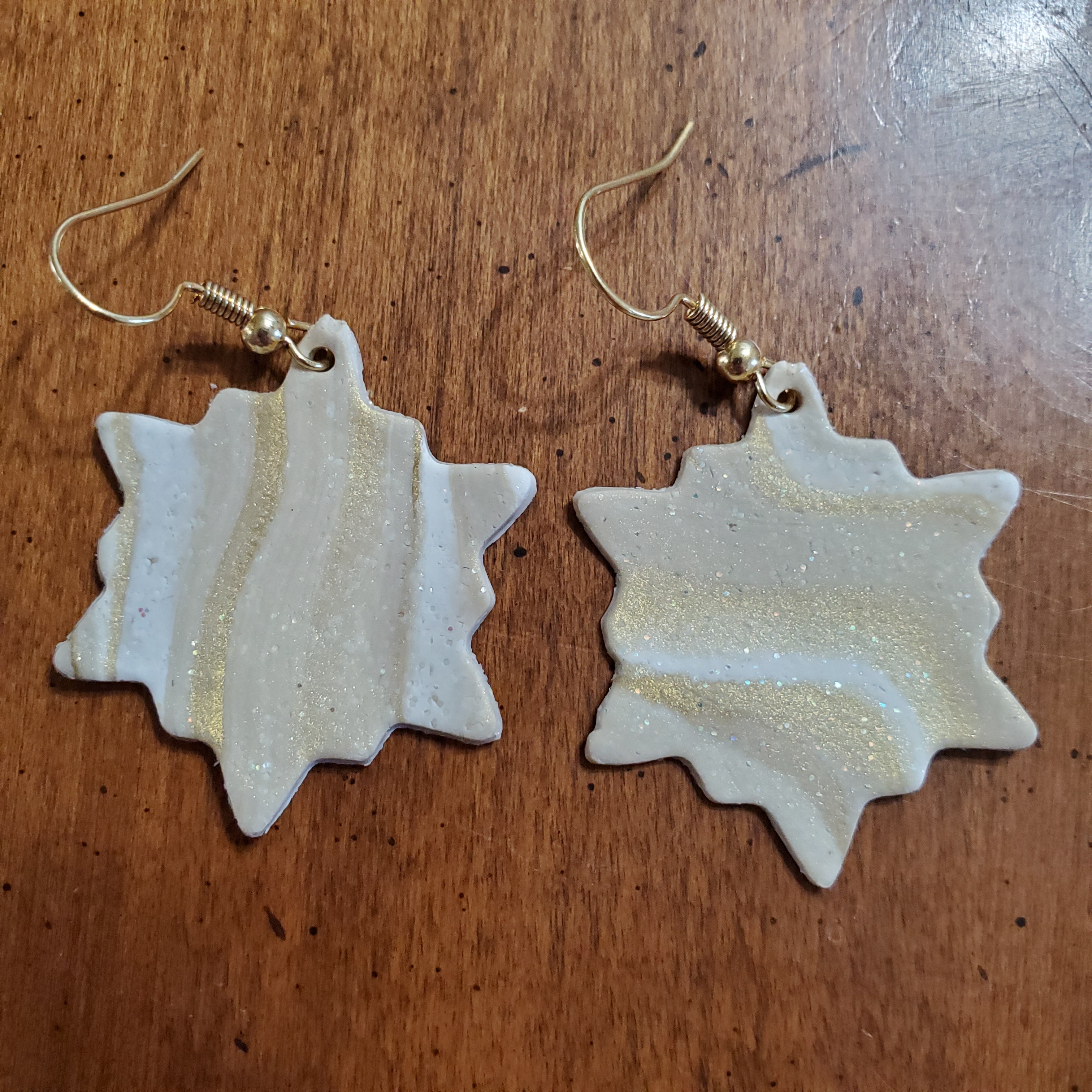 Gold Marbled Snowflakes