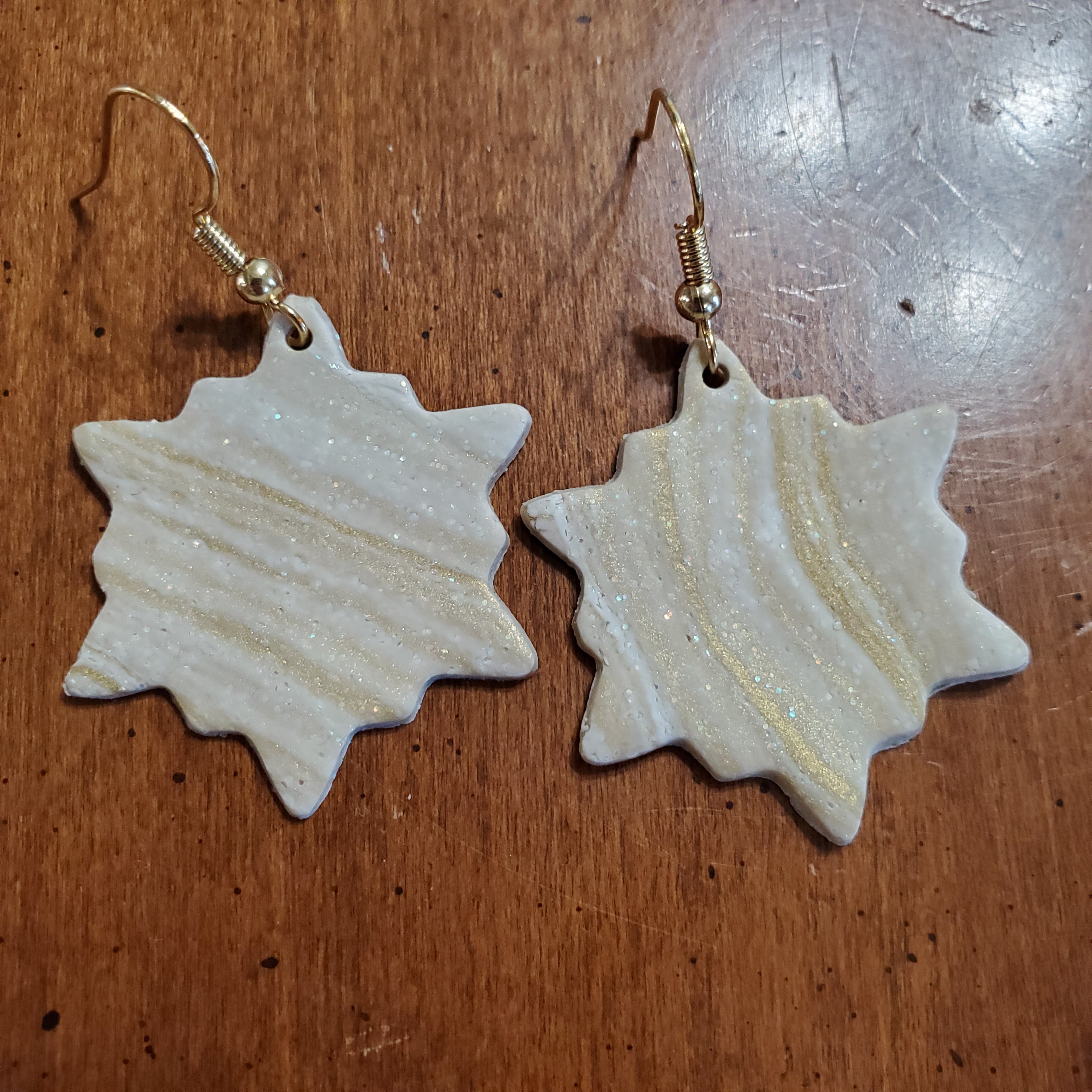 Gold Marbled Snowflakes