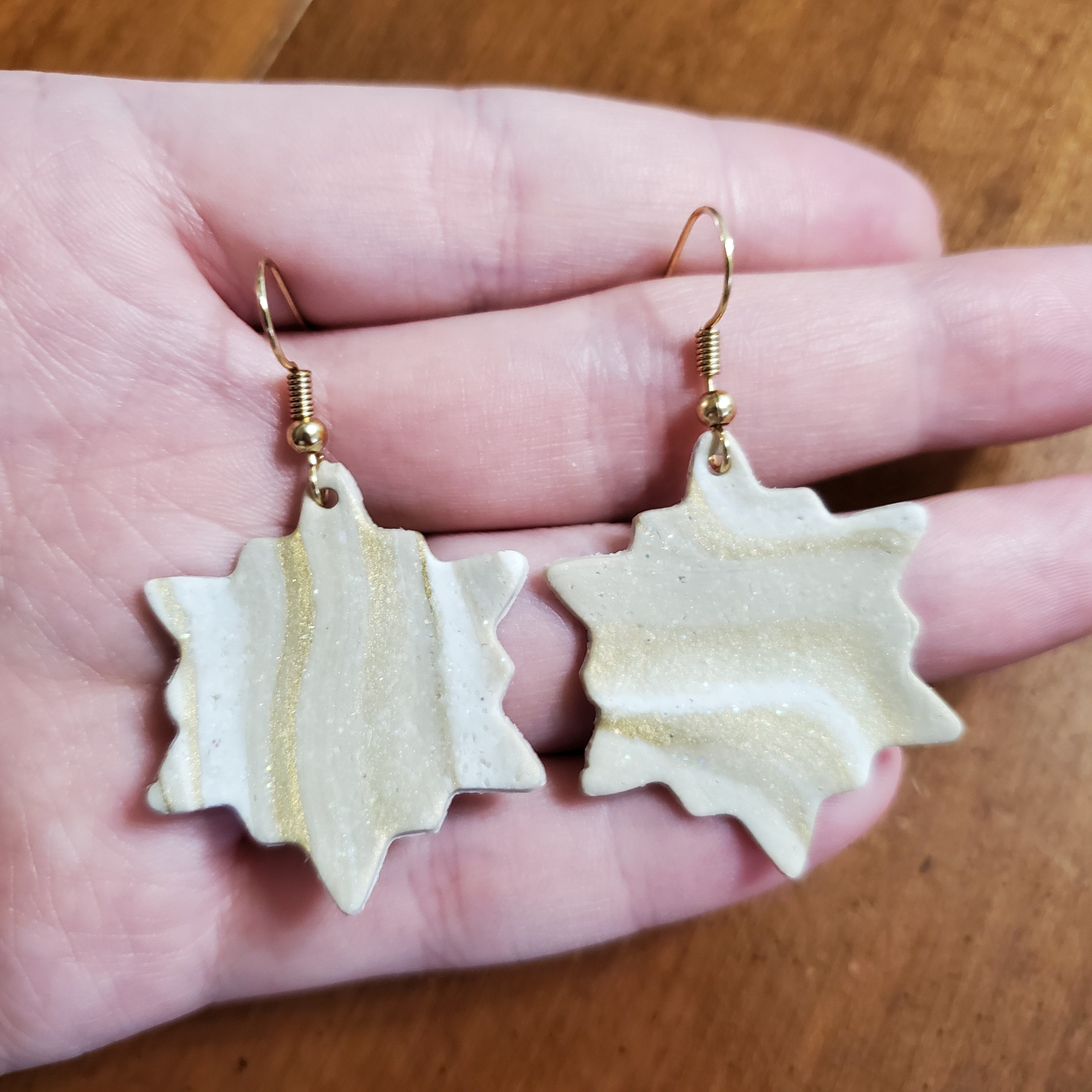 Gold Marbled Snowflakes