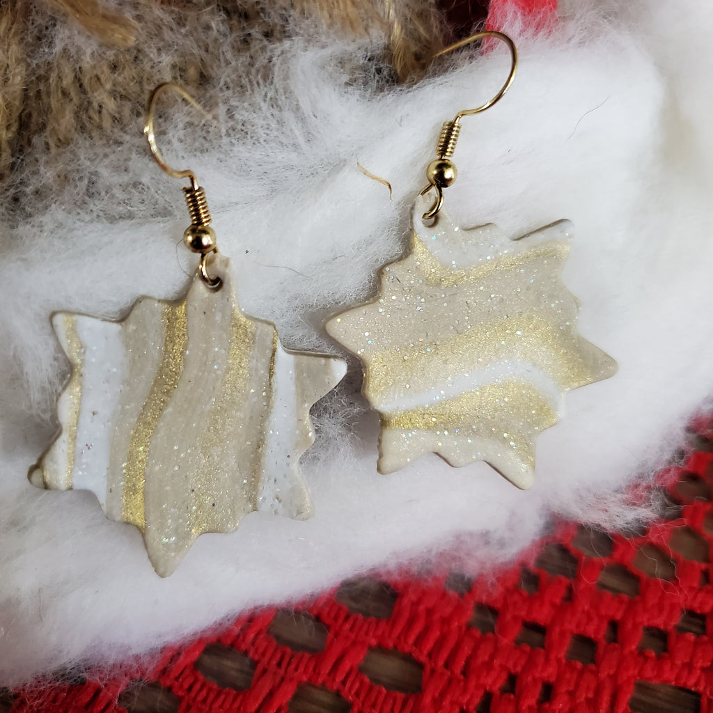 Gold Marbled Snowflakes