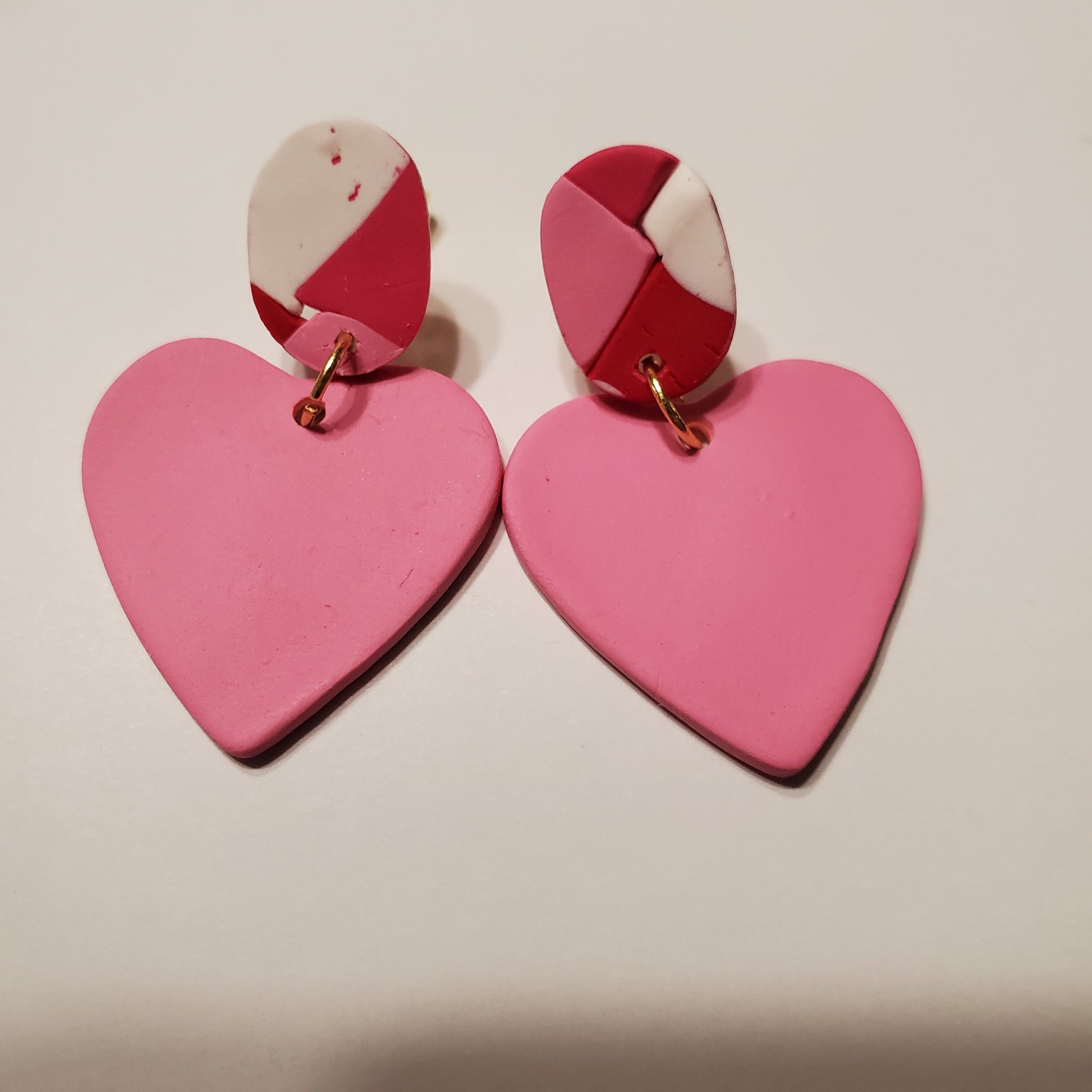 Light Pink Heart Quilted Stud