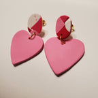 Light Pink Heart Quilted Stud