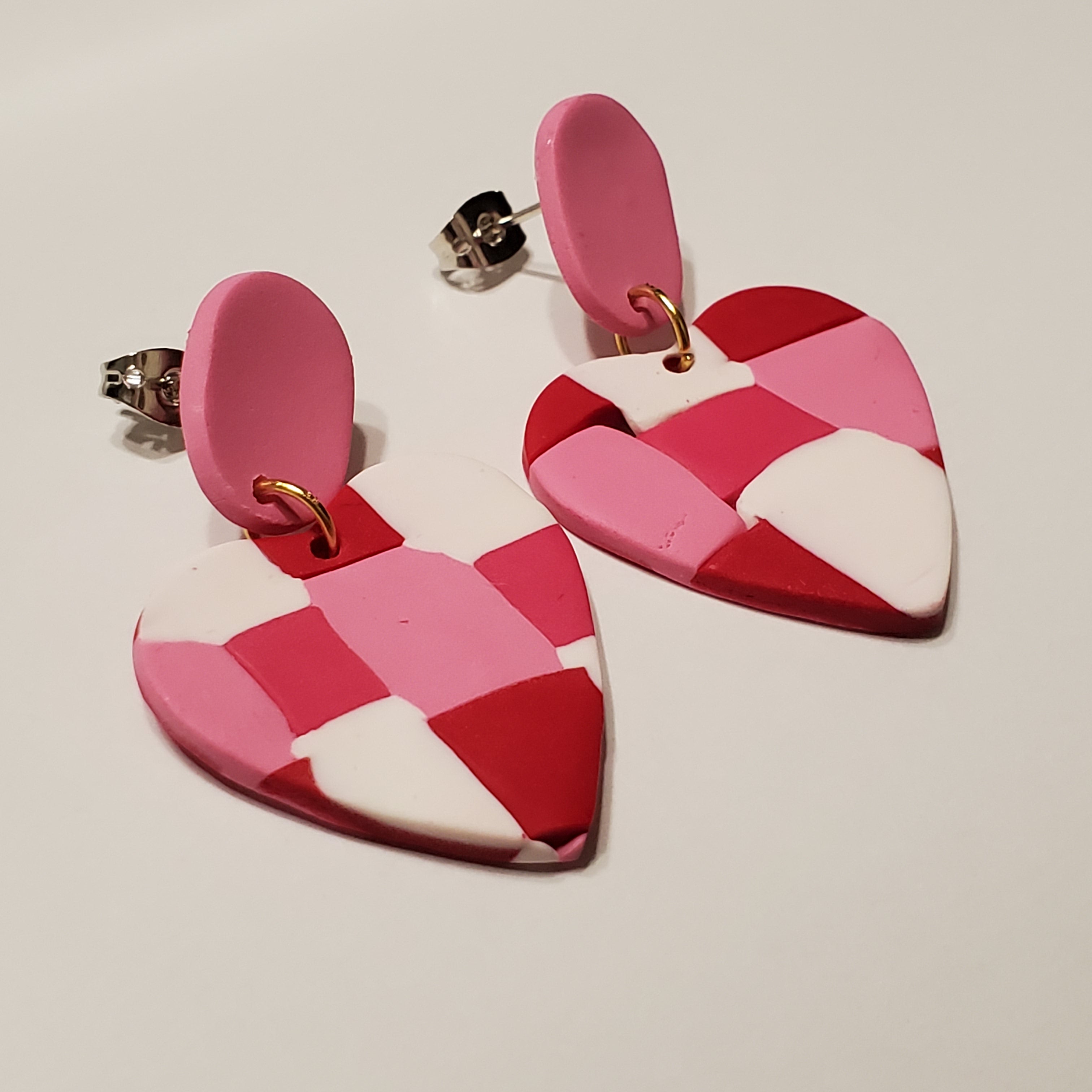 Quilted Heart Earrings