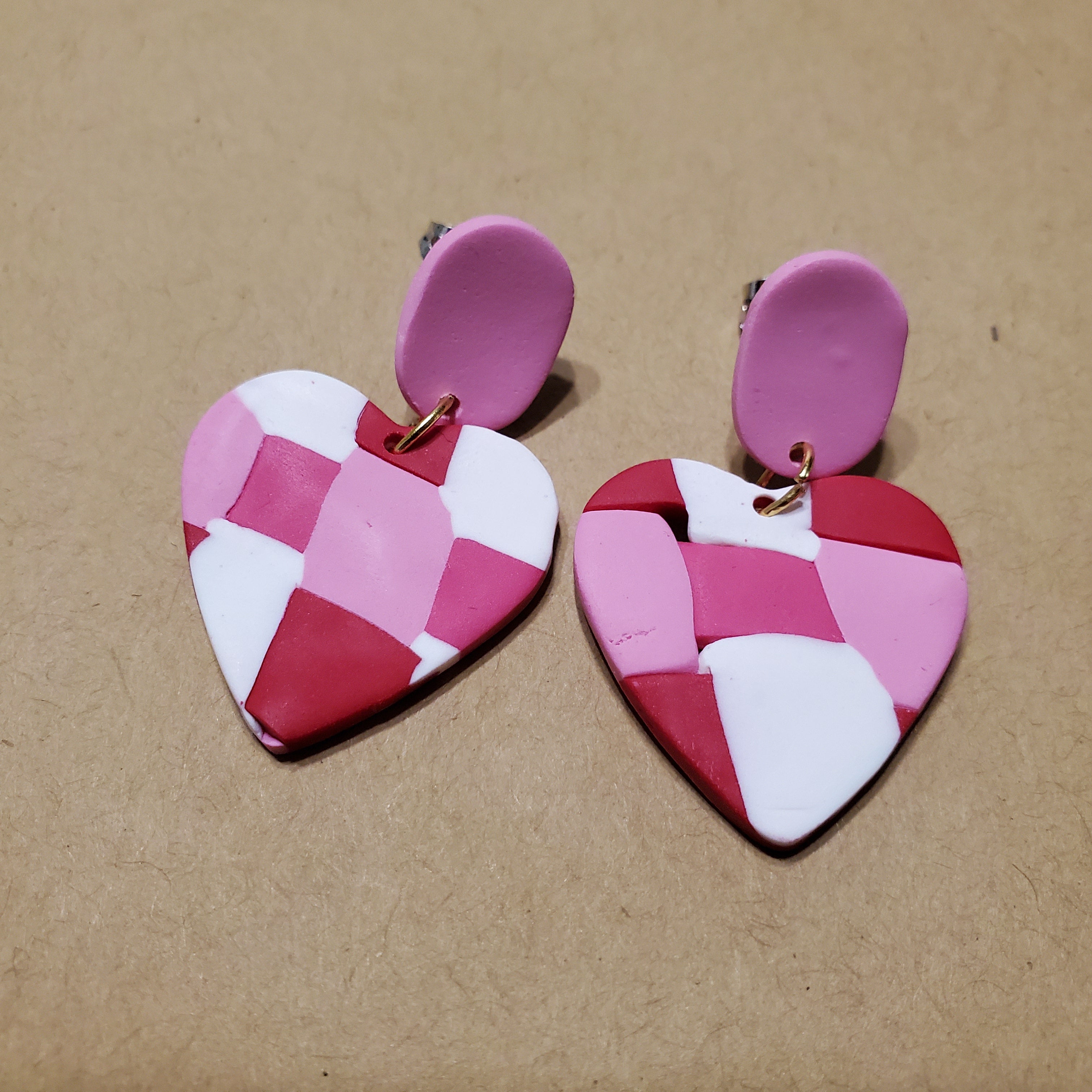 Quilted Heart Earrings