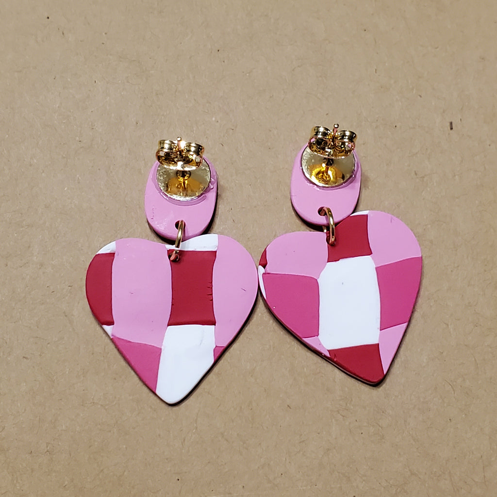 Quilted Heart Earrings