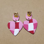Quilted Heart Earrings