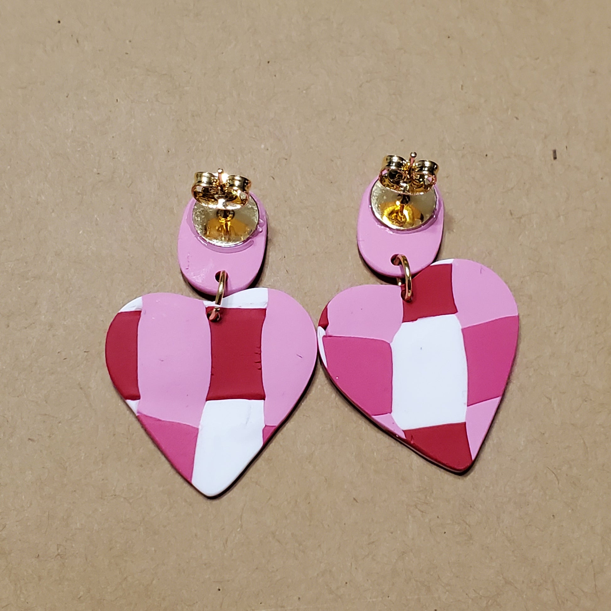 Quilted Heart Earrings