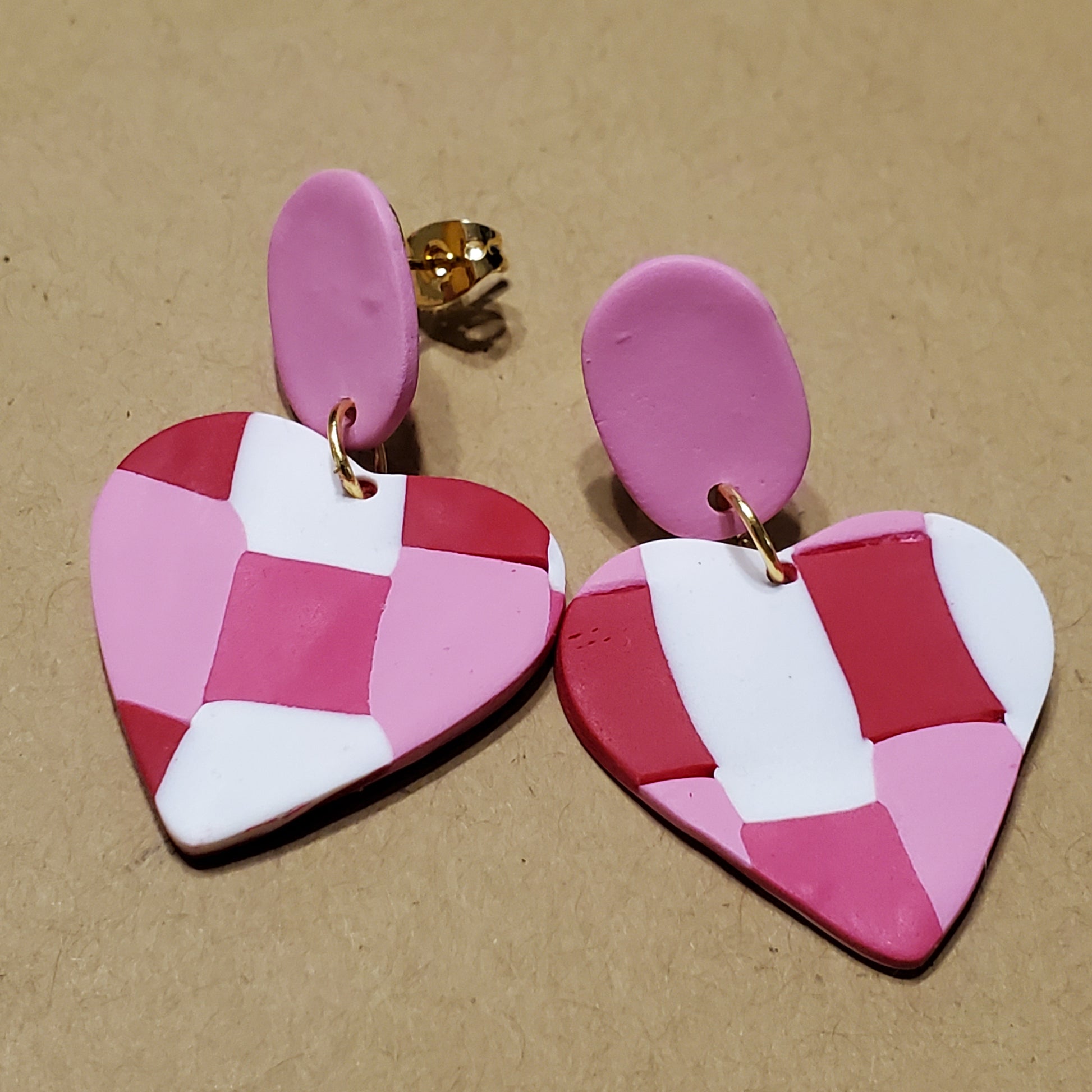 Quilted Heart Earrings