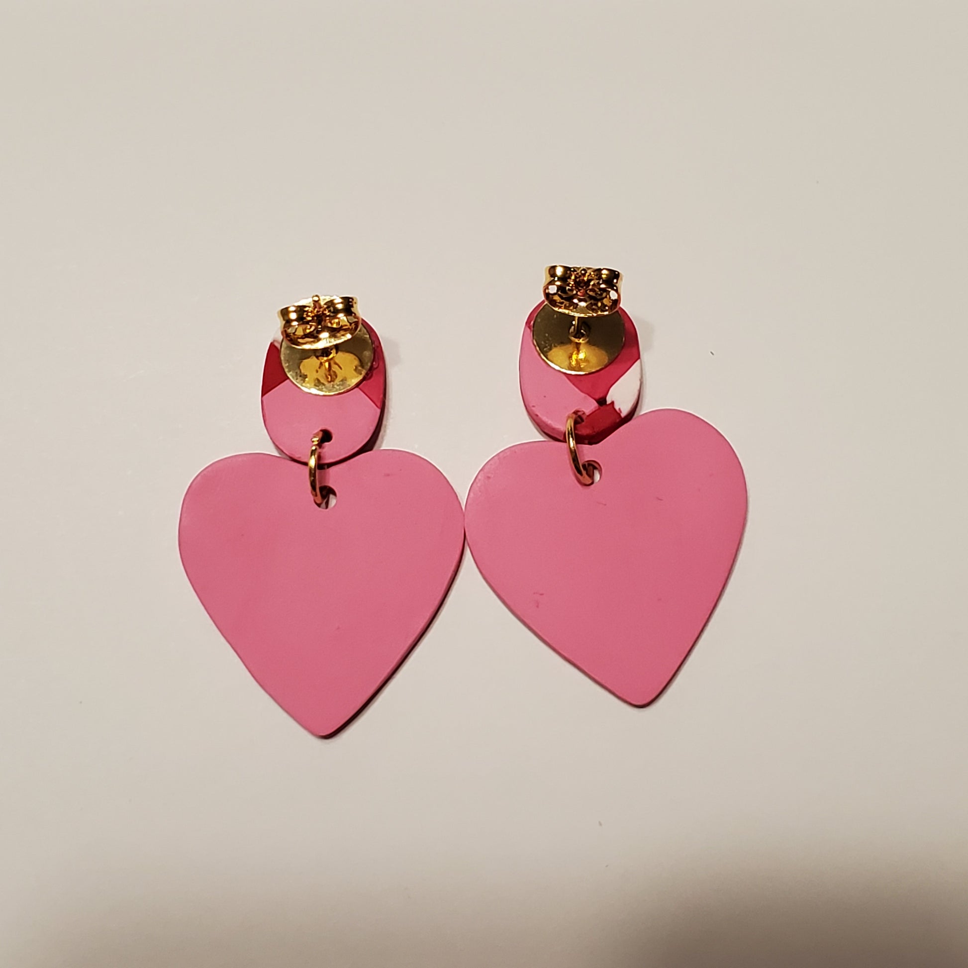 Light Pink Heart Quilted Stud