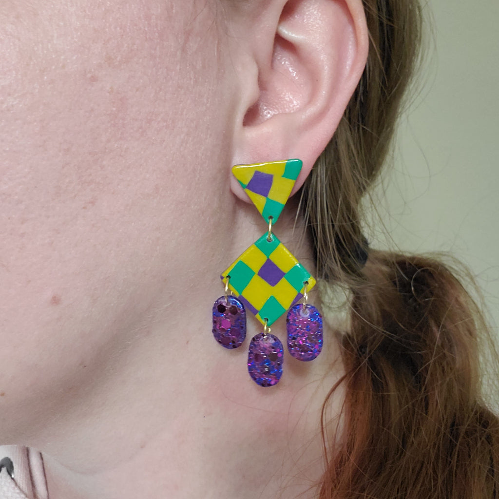 Mardi Gras Party Earrings