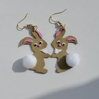 Golden Easter Bunny Earrings