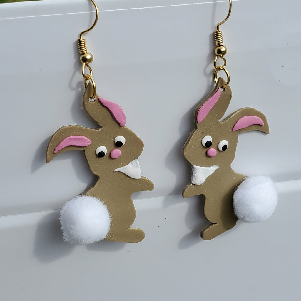 Golden Easter Bunny Earrings