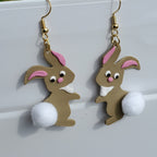 Golden Easter Bunny Earrings