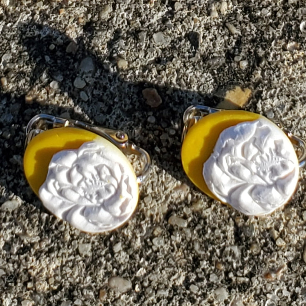 Spring Yellow Floral Studs