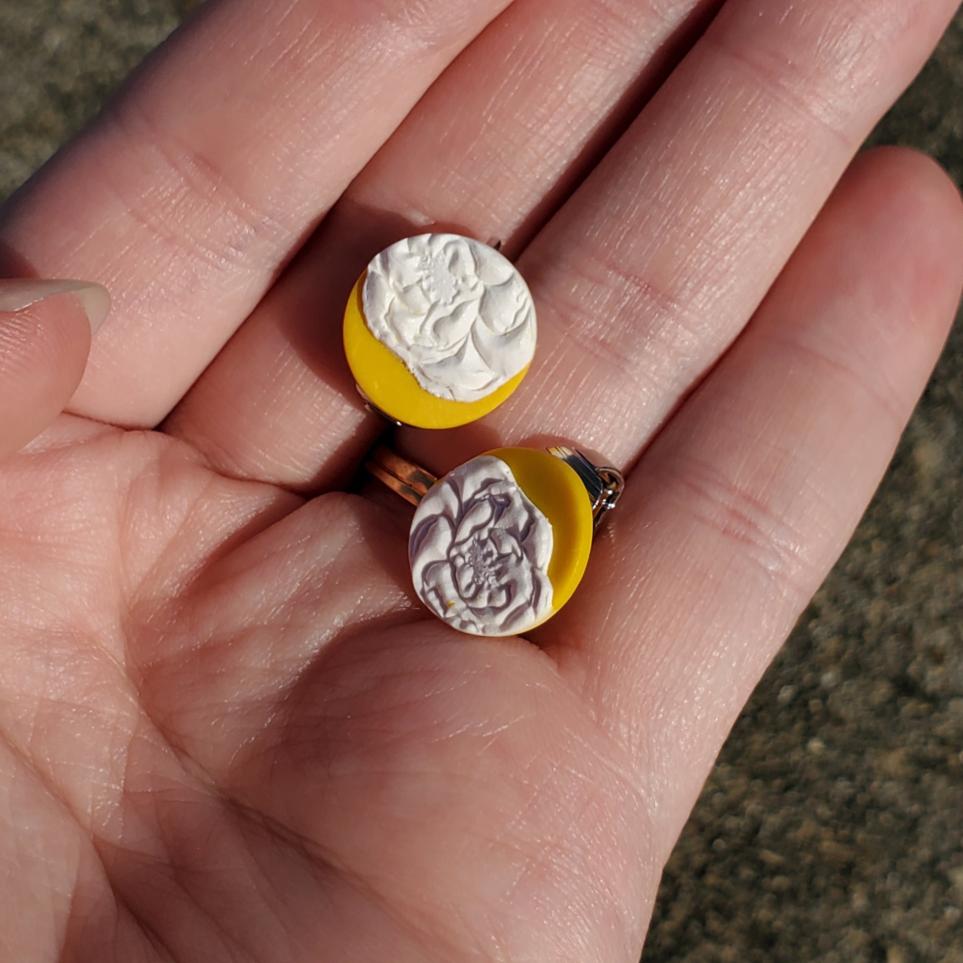 Spring Yellow Floral Studs