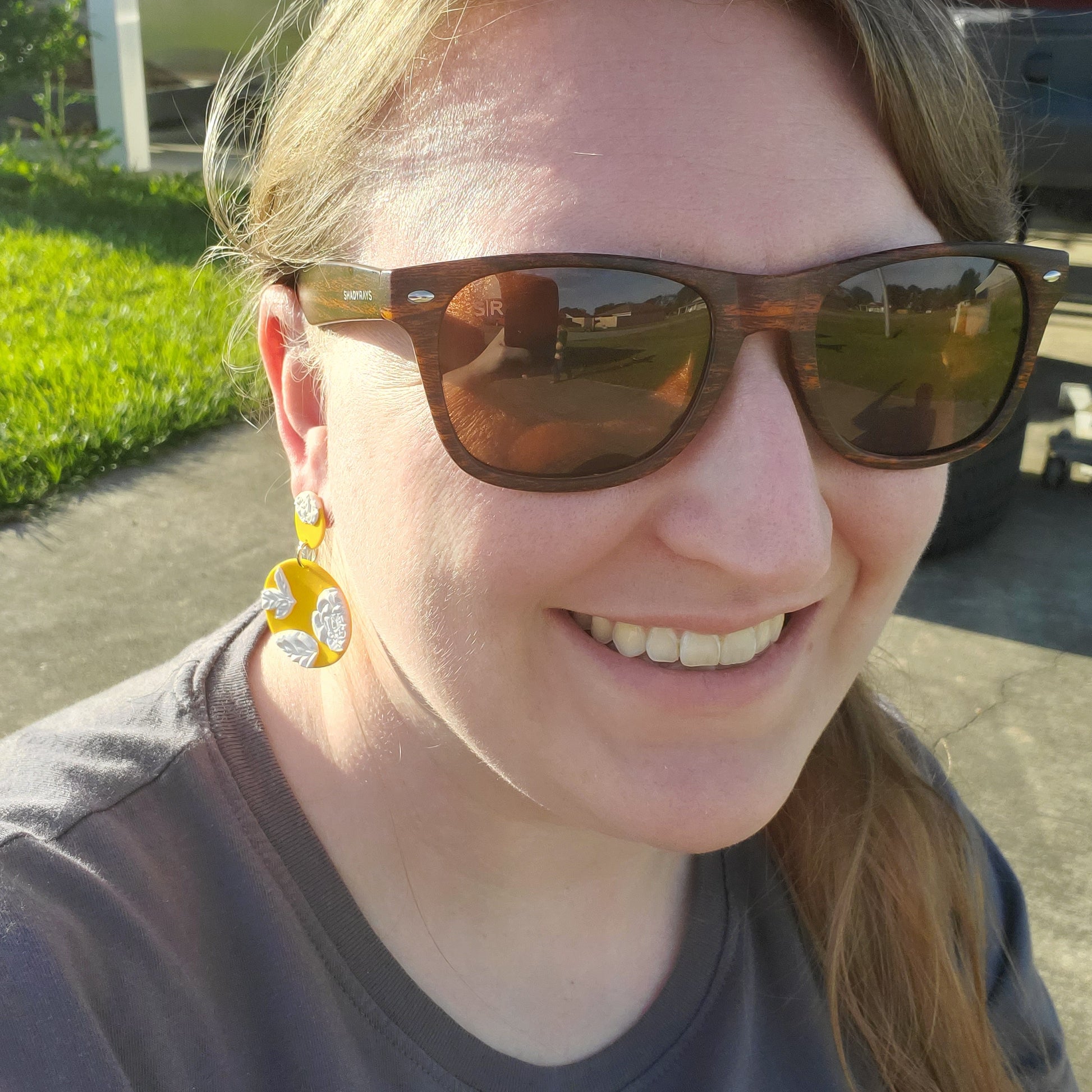 Spring Yellow Floral Dangles