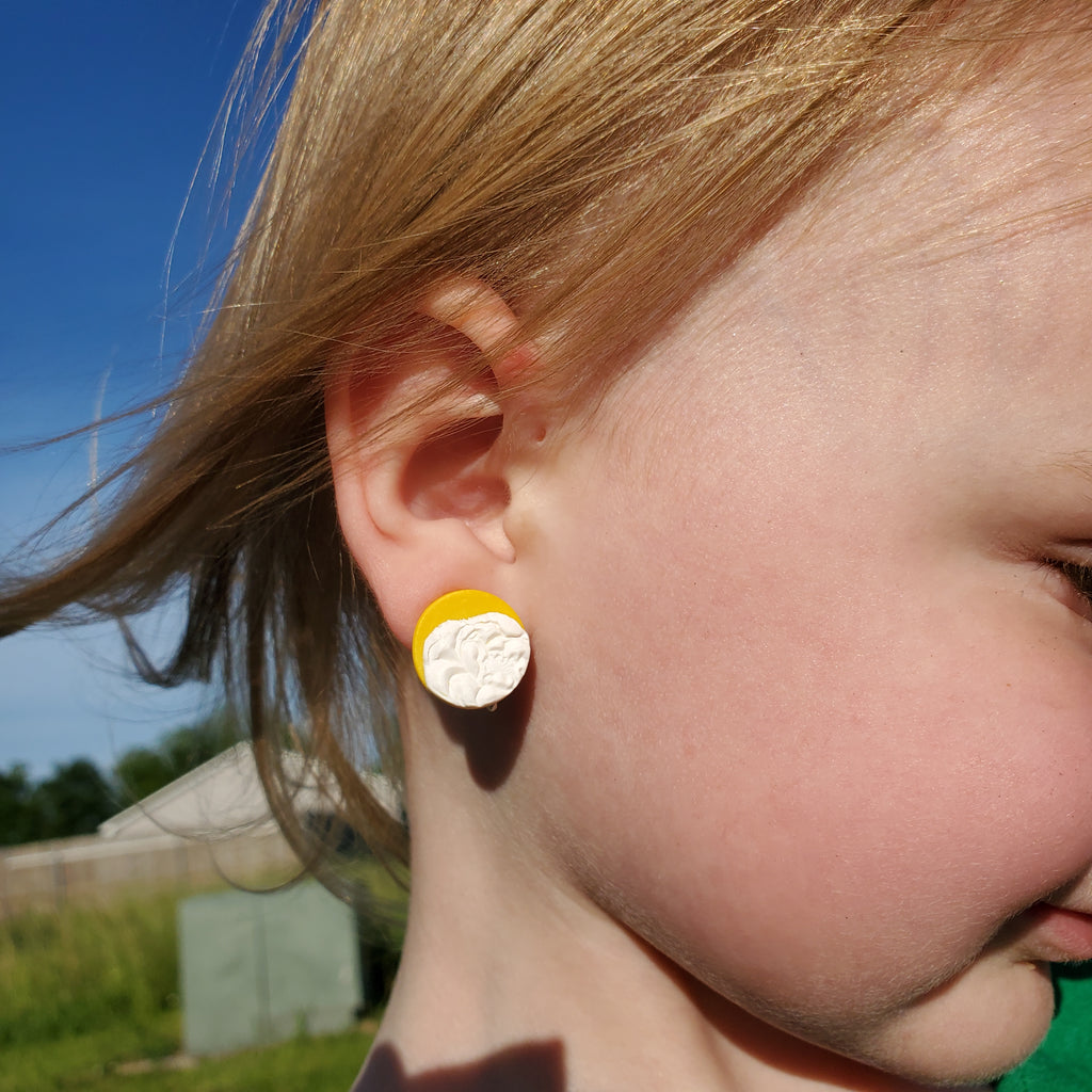 Spring Yellow Floral Studs