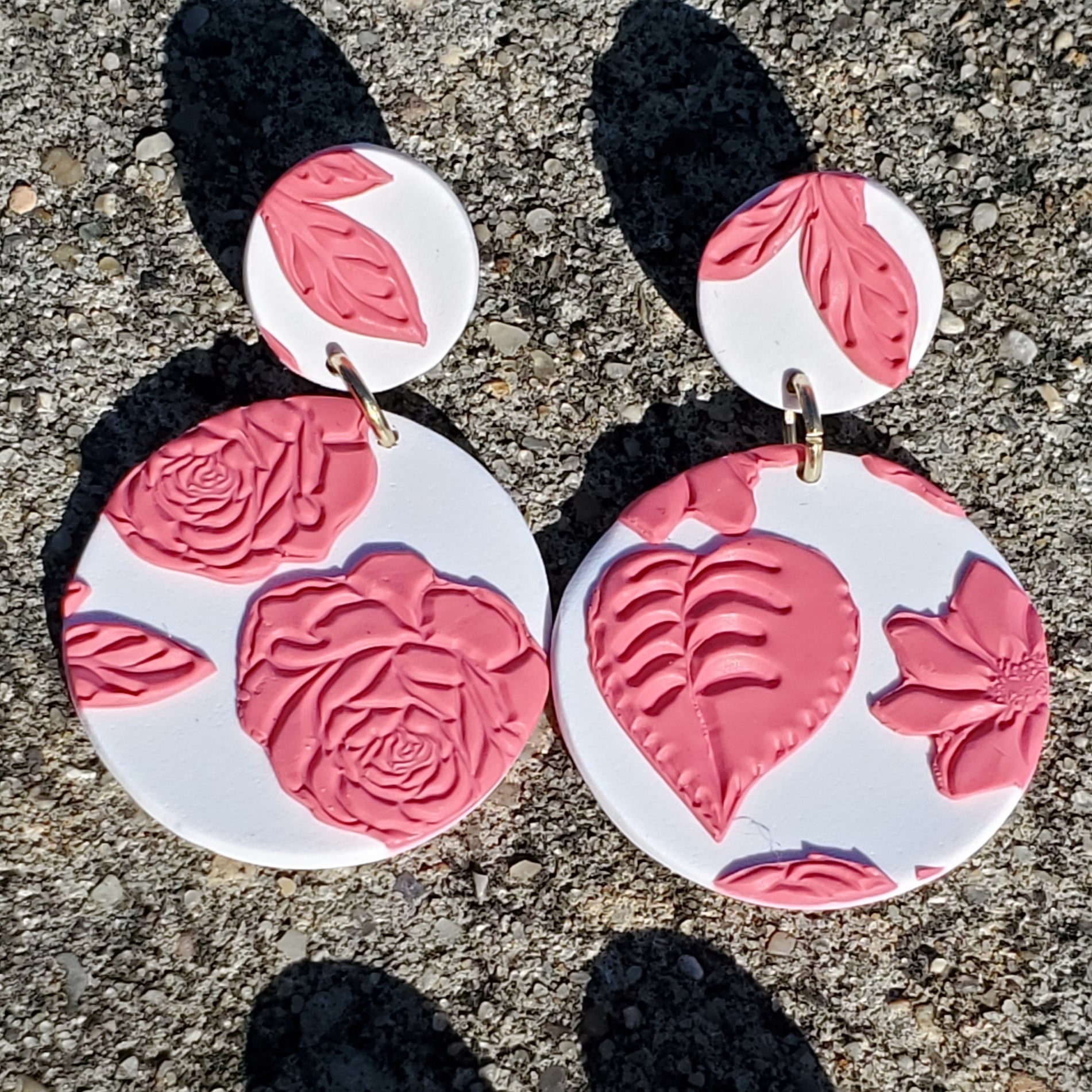 Spring White Floral Dangles