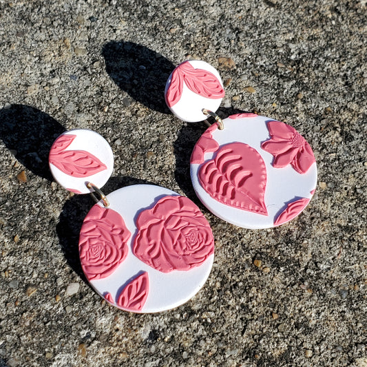 Spring White Floral Dangles