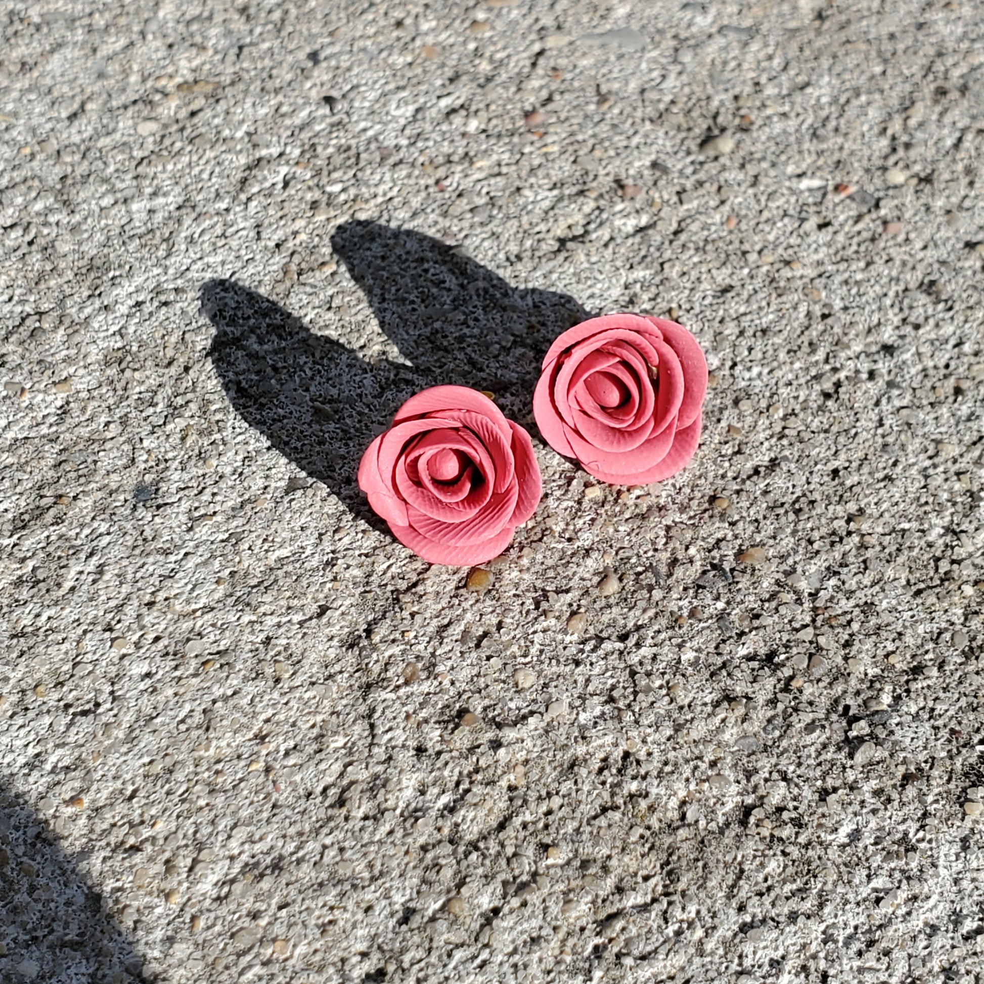 Pink Rose Studs