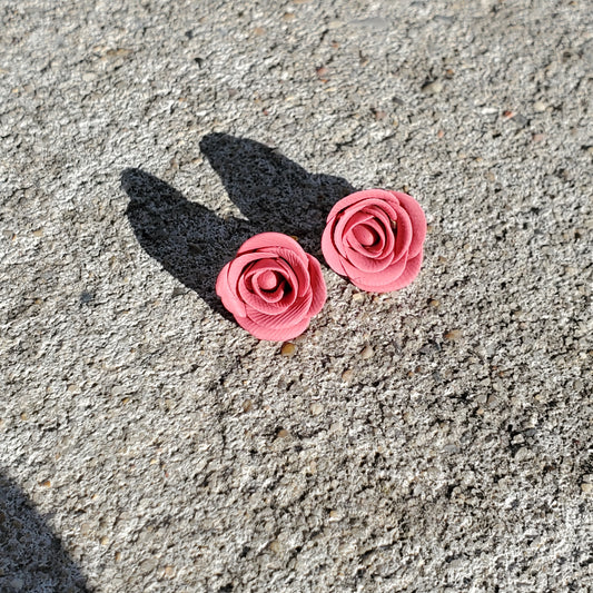 Pink Rose Studs