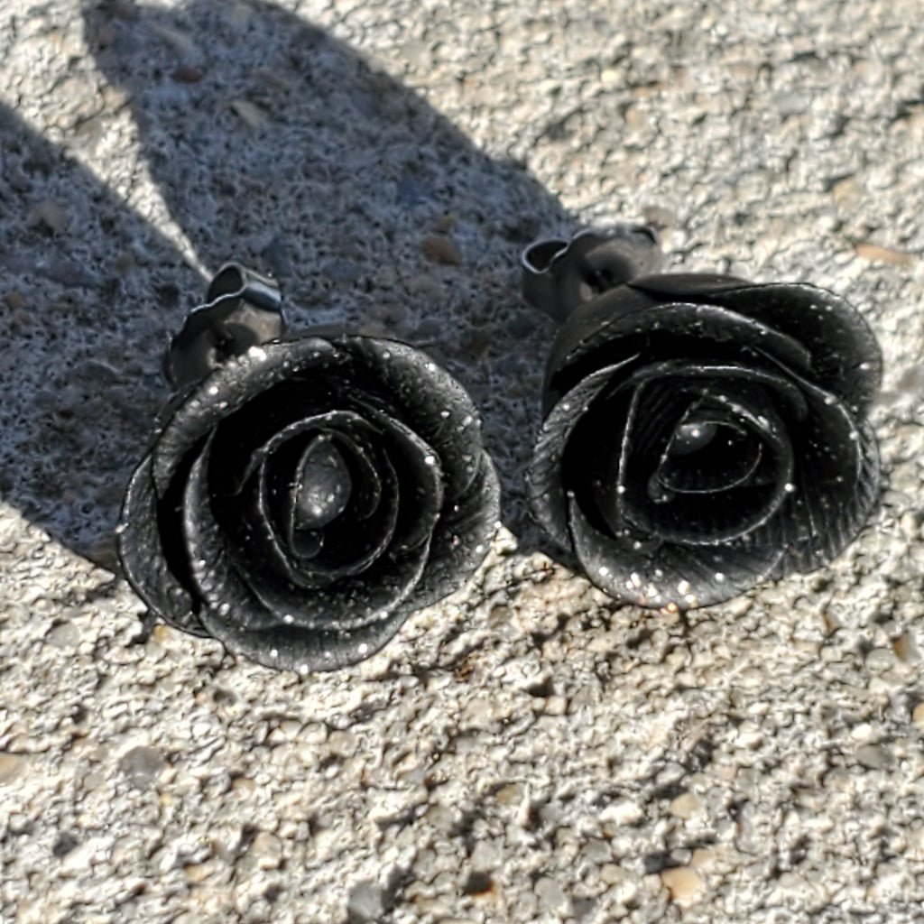 Black Rose Studs