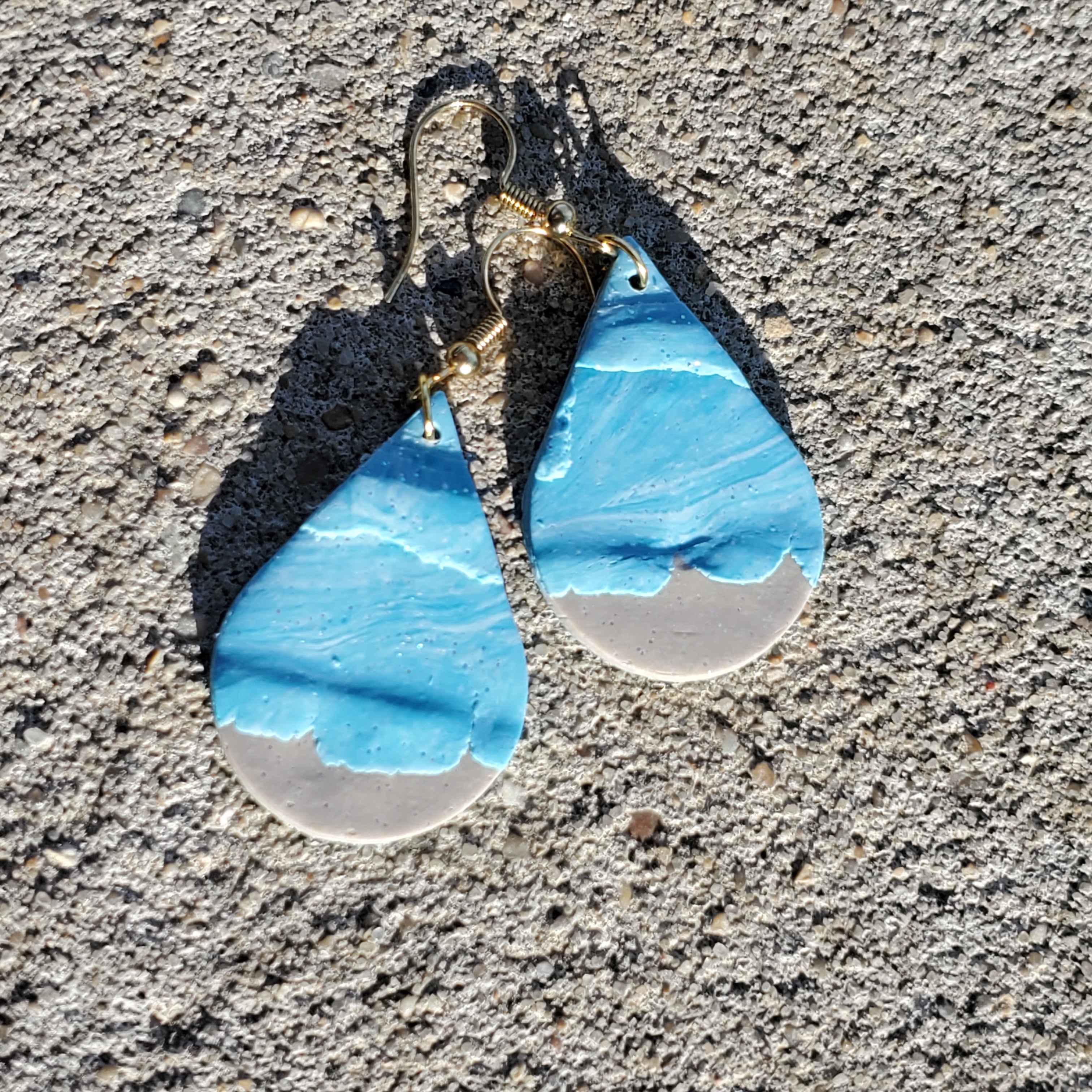 Beach Scene Teardrop Earrings