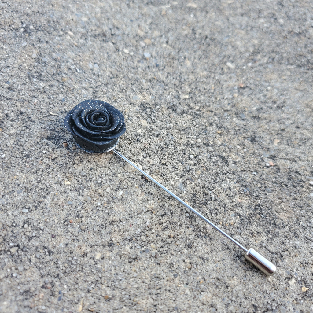 Black Rose Lapel Pin