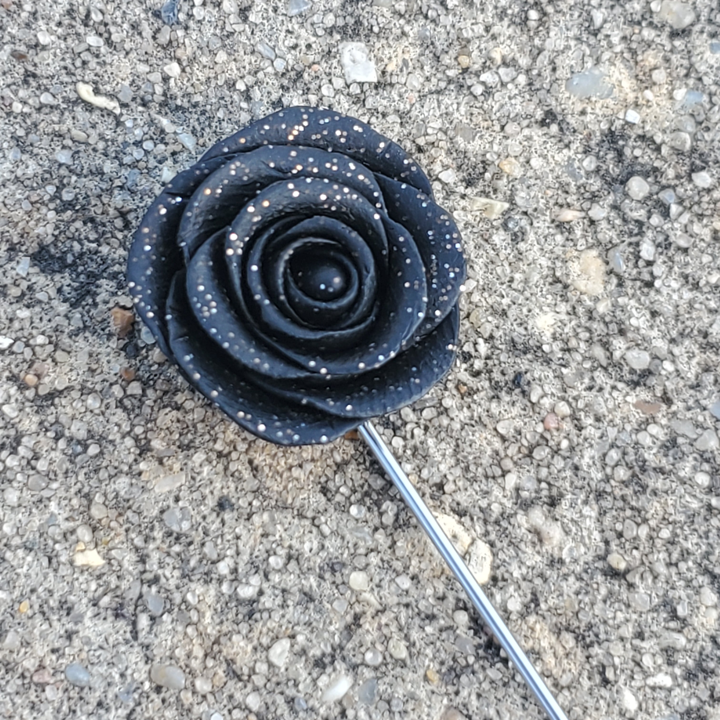 Black Rose Lapel Pin