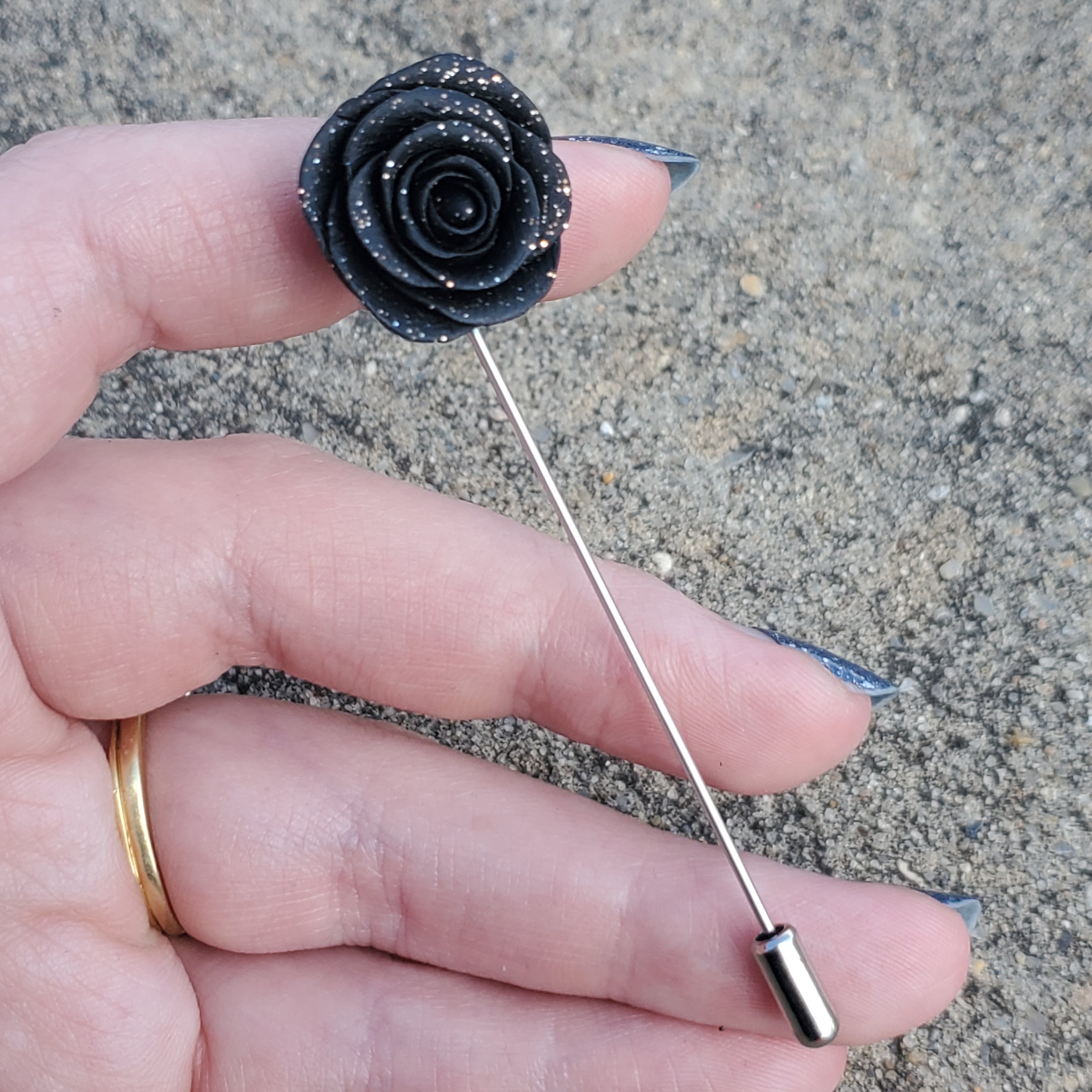 Black Rose Lapel Pin