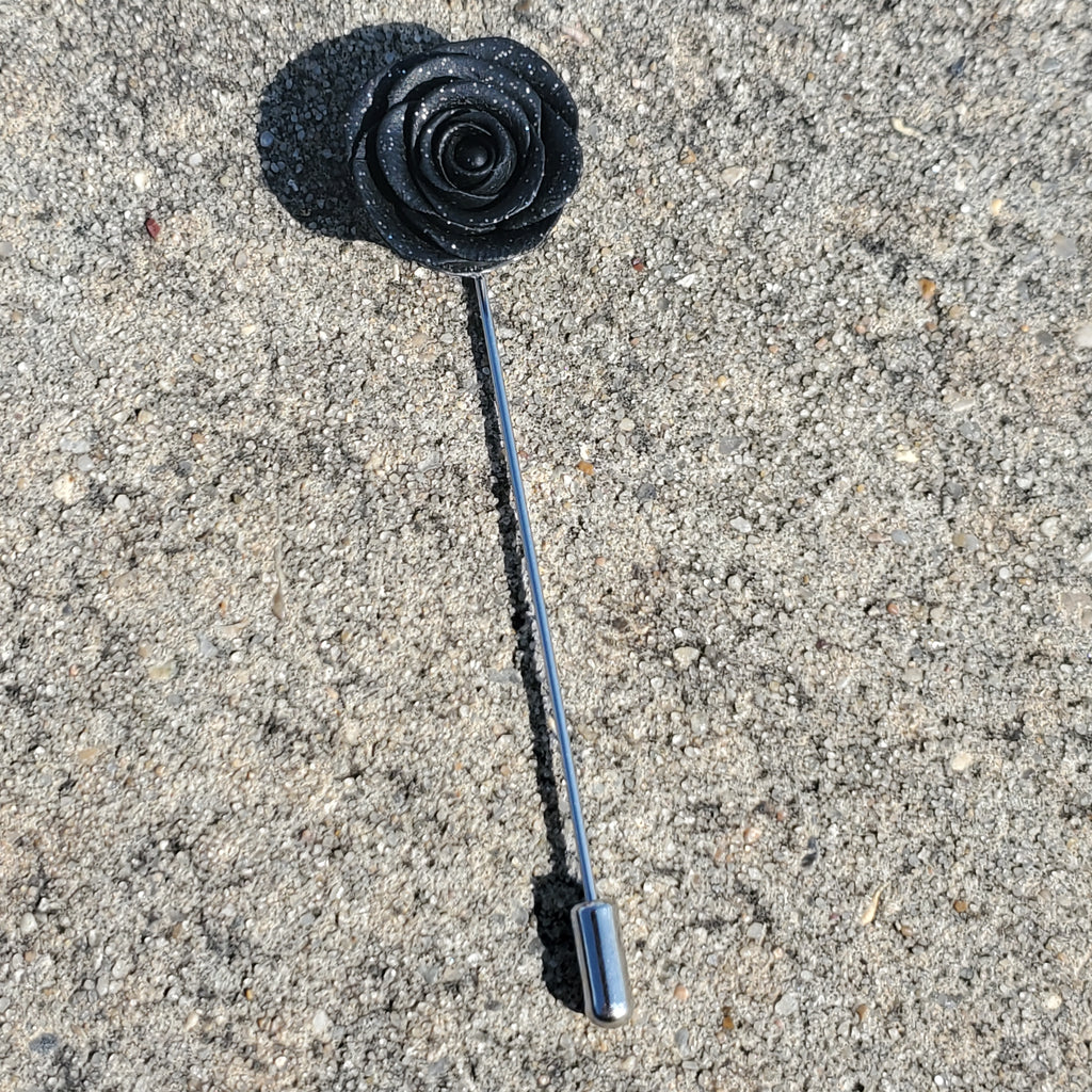 Black Rose Lapel Pin