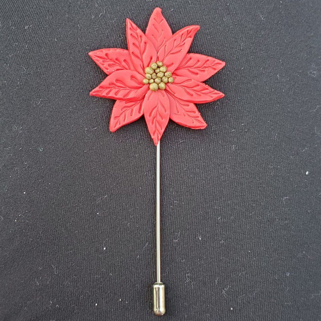 Poinsettia Lapel Pin
