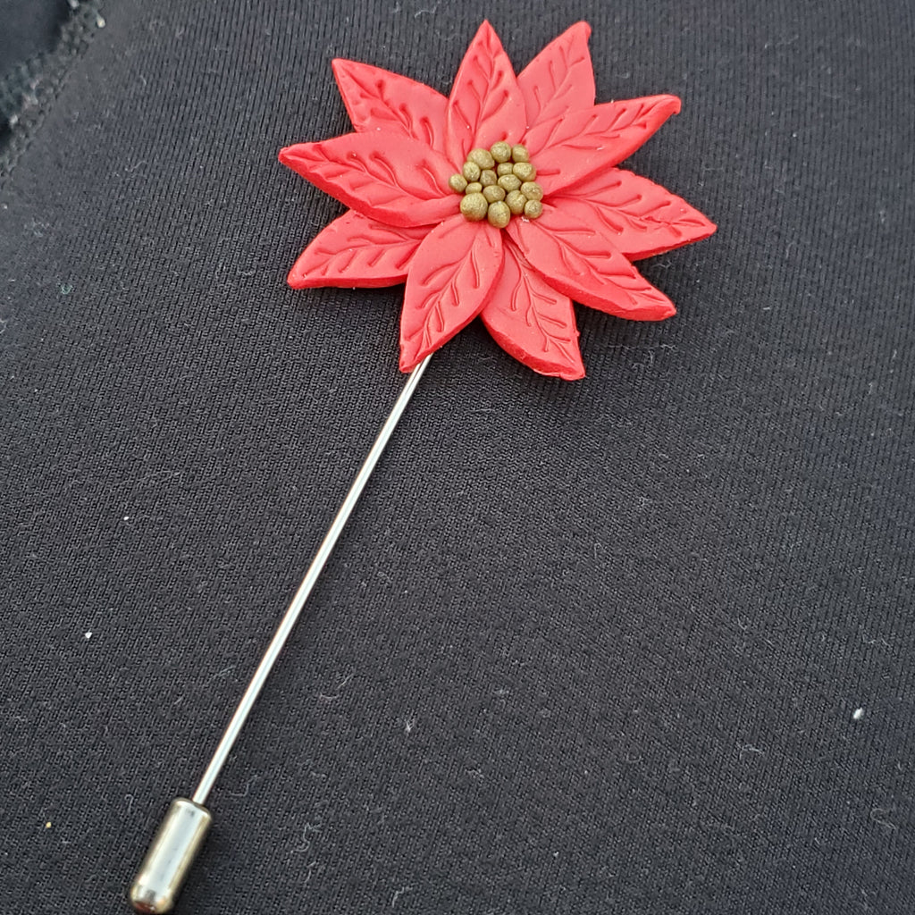 Poinsettia Lapel Pin