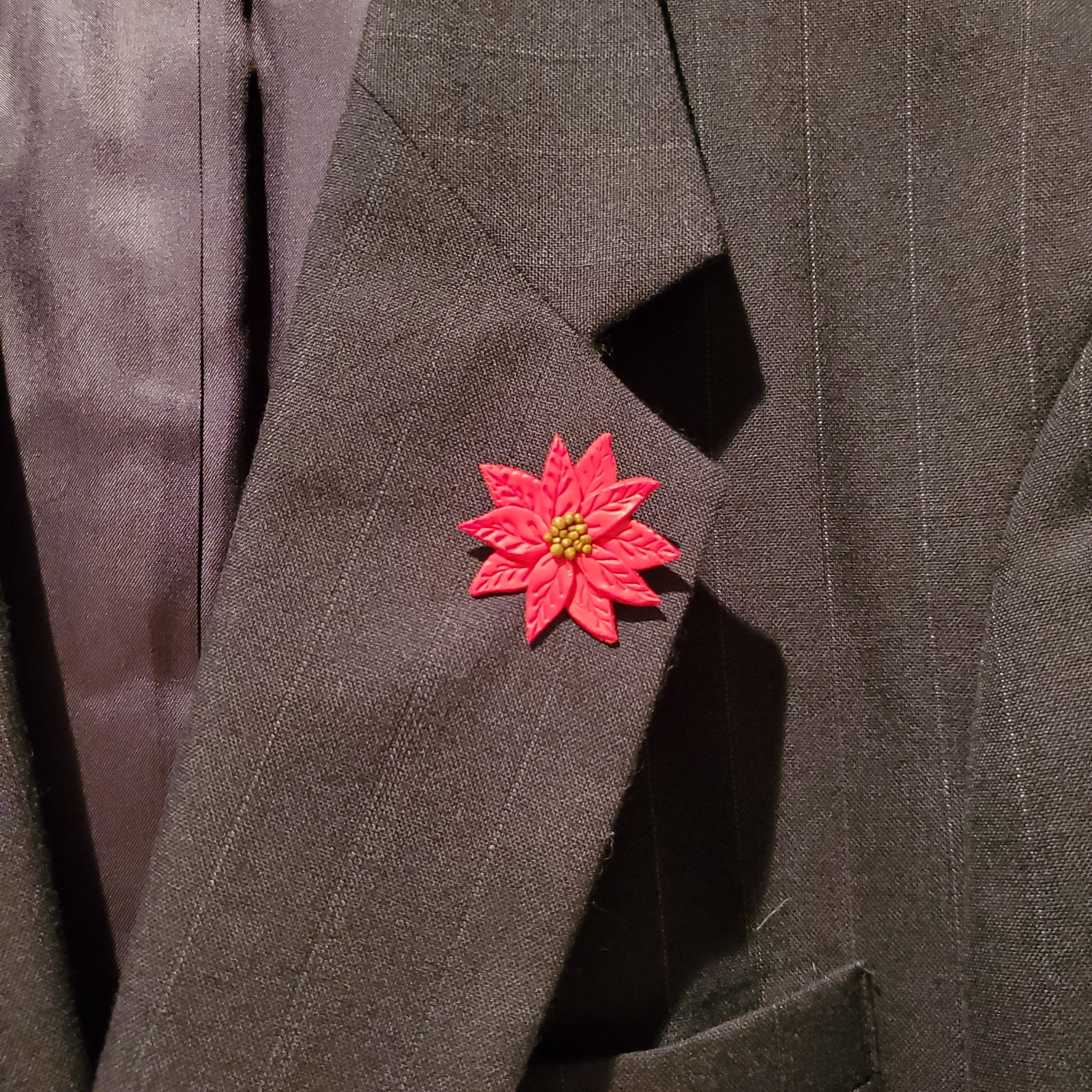 Poinsettia Lapel Pin