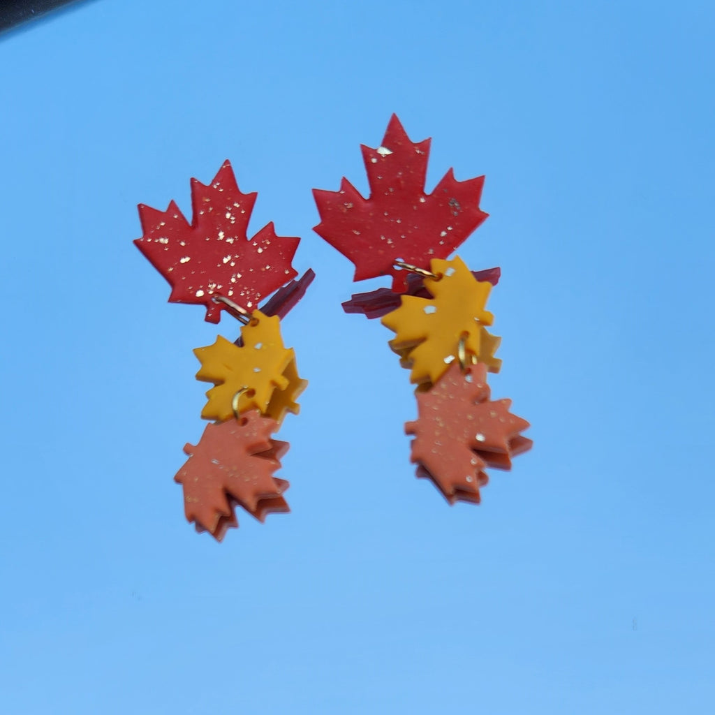 Fall Leaves - Big Red Leaf Stud