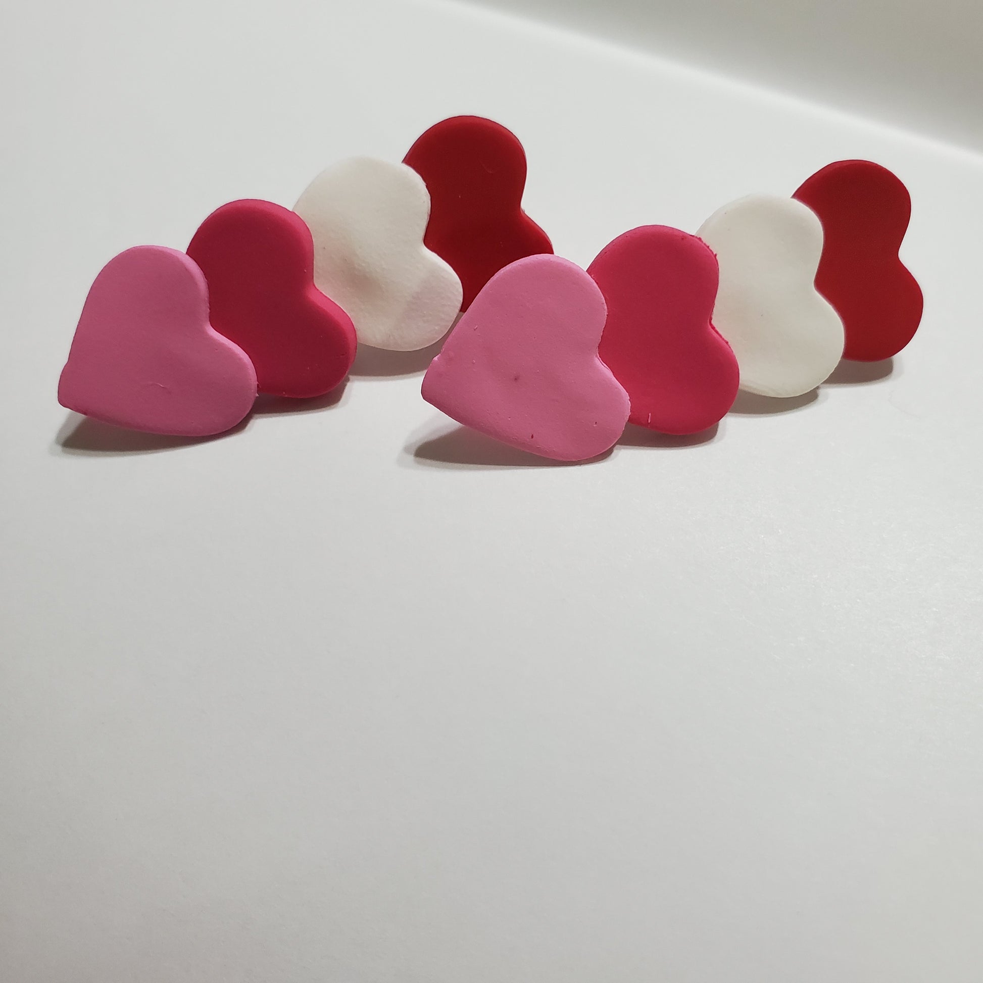 Red Top Quadruple Heart Studs
