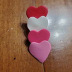 Red Top Quadruple Heart Studs