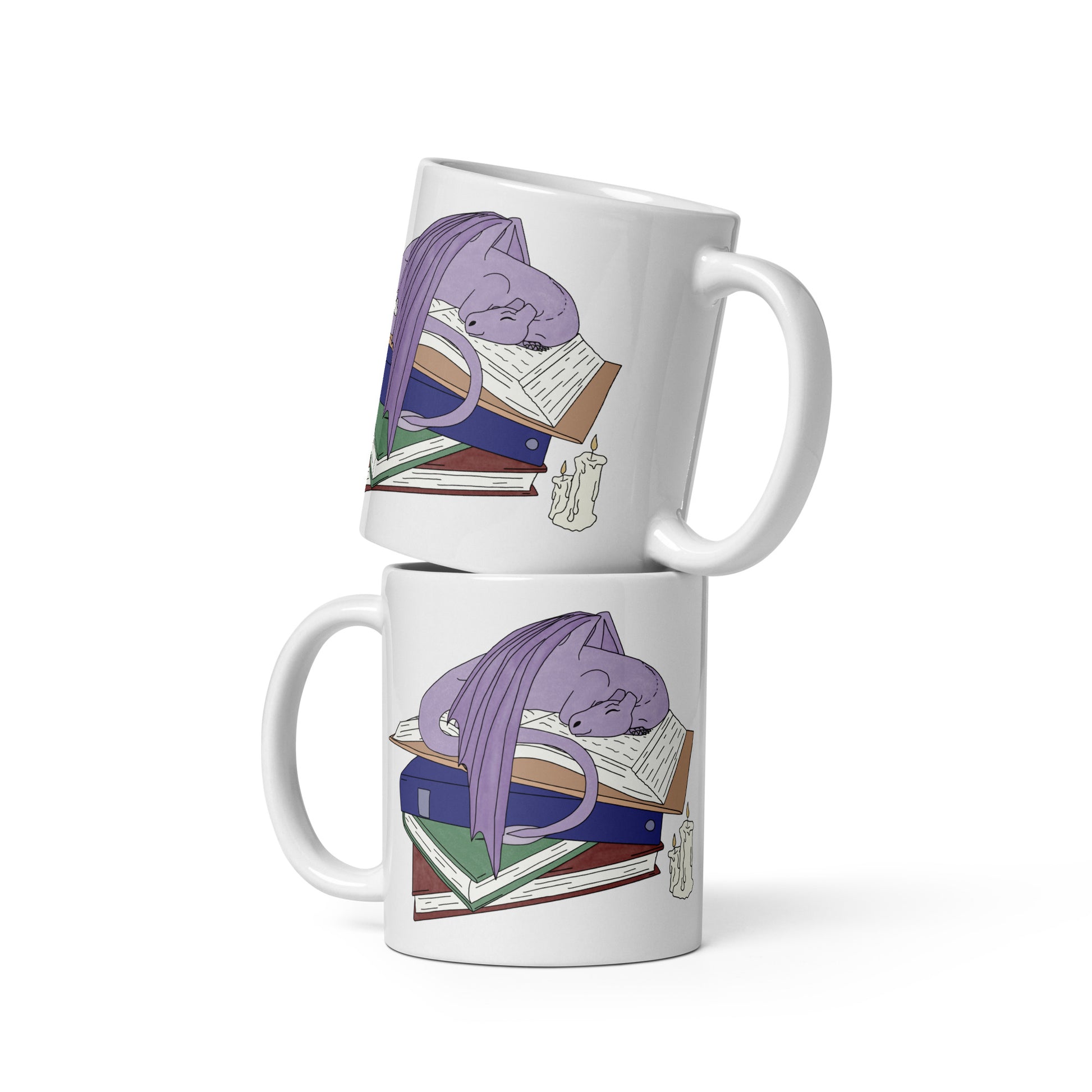 Book Wyrm White glossy mug