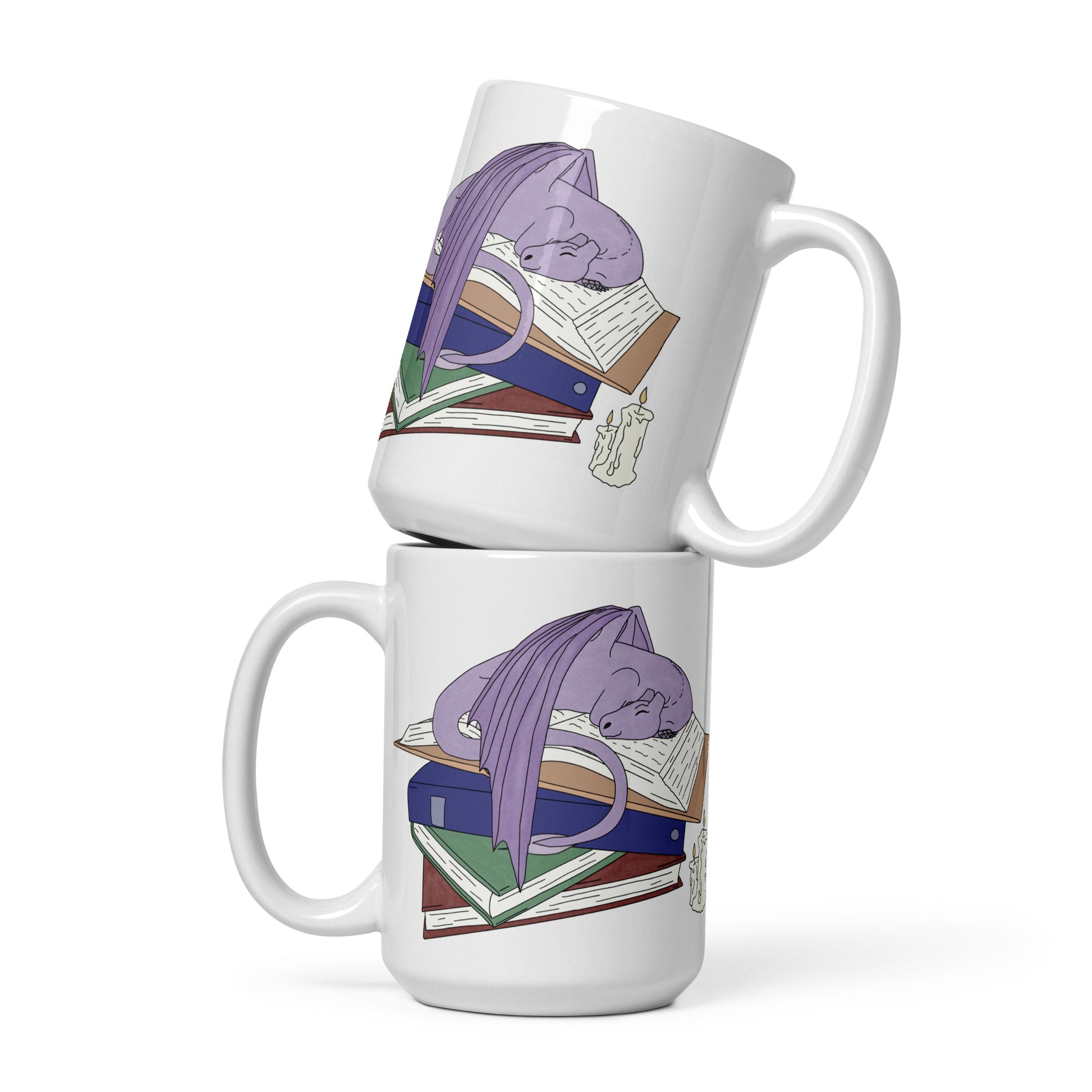 Book Wyrm White glossy mug