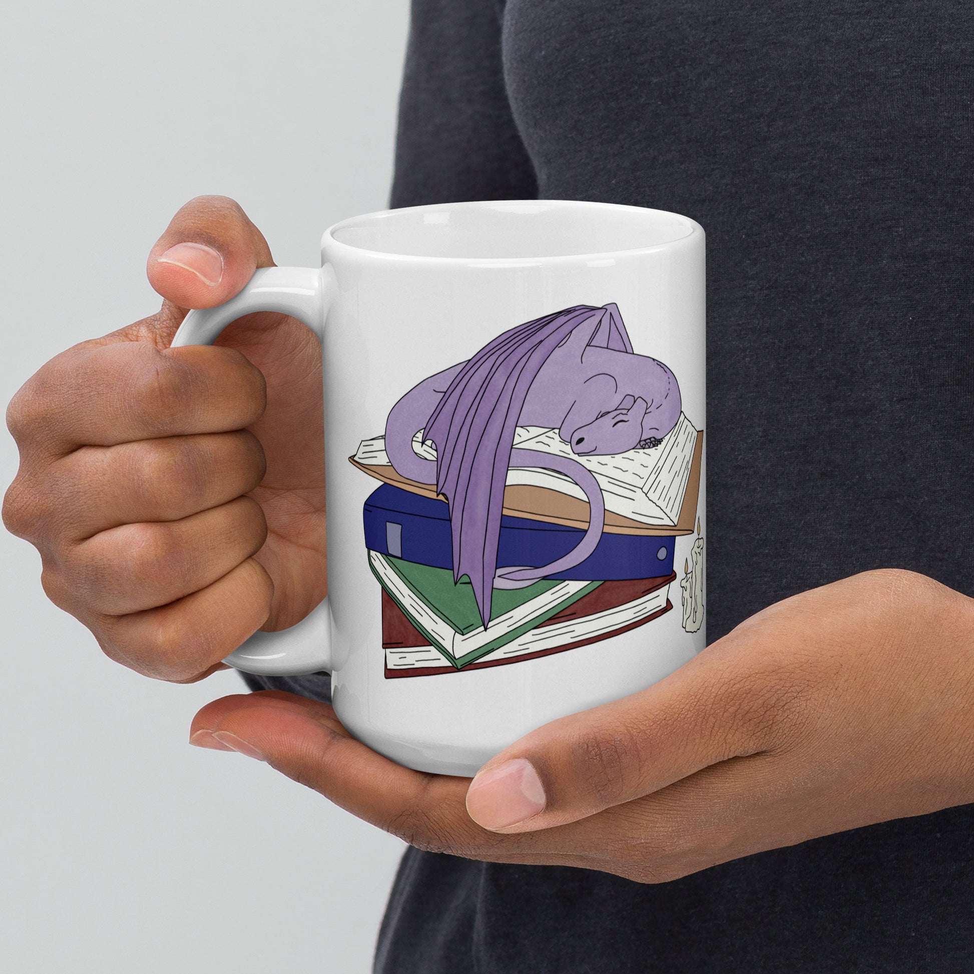 Book Wyrm White glossy mug
