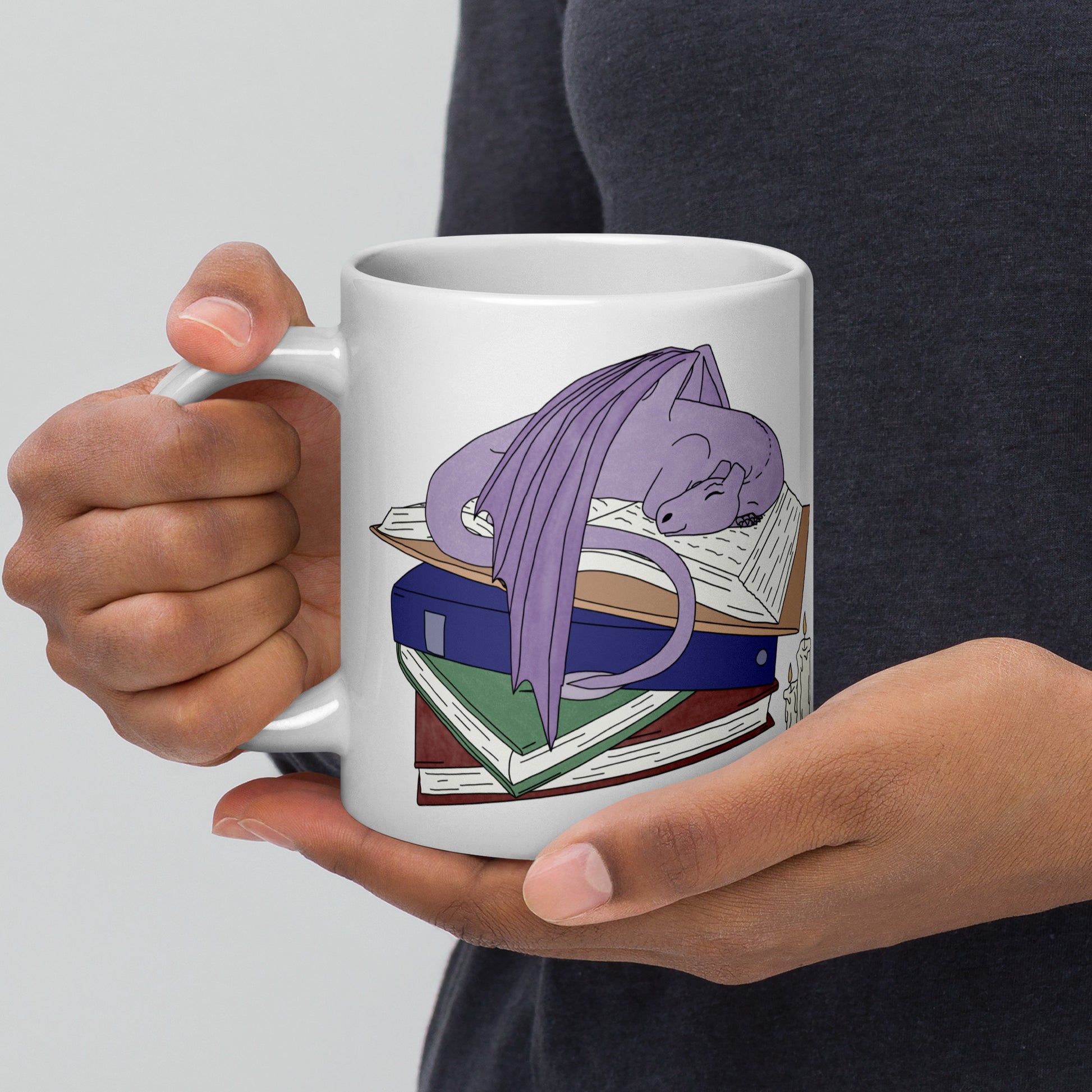 Book Wyrm White glossy mug