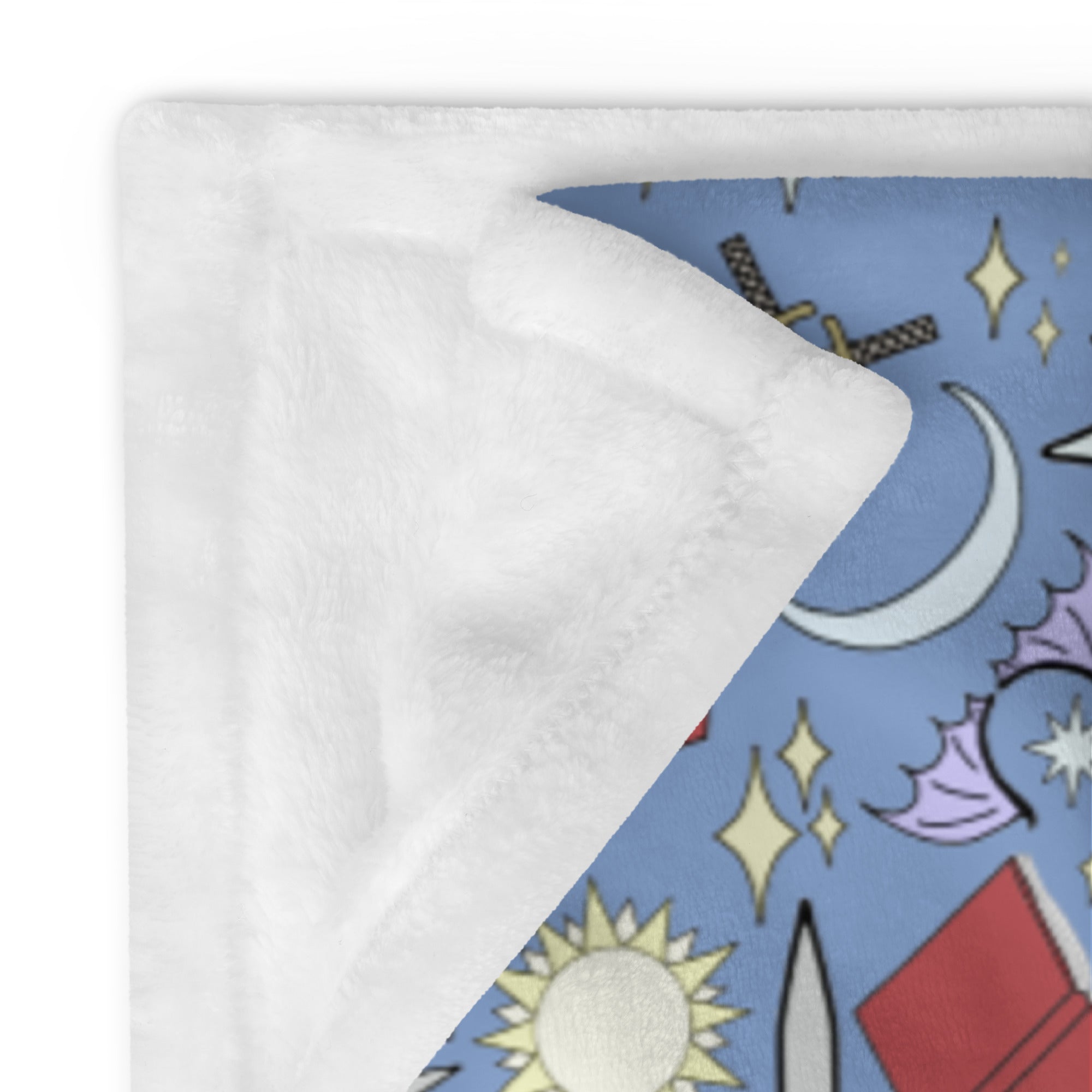 Blue Fantasy Book Throw Blanket