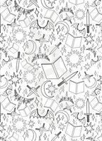 Book Dragon Digital Coloring Sheets