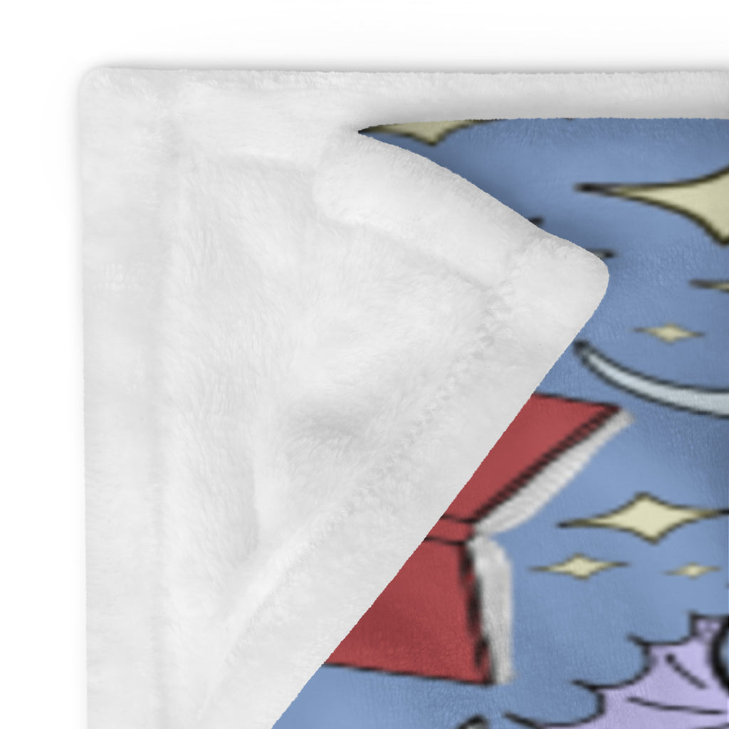 Blue Fantasy Book Throw Blanket