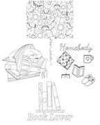Book Dragon Digital Coloring Sheets